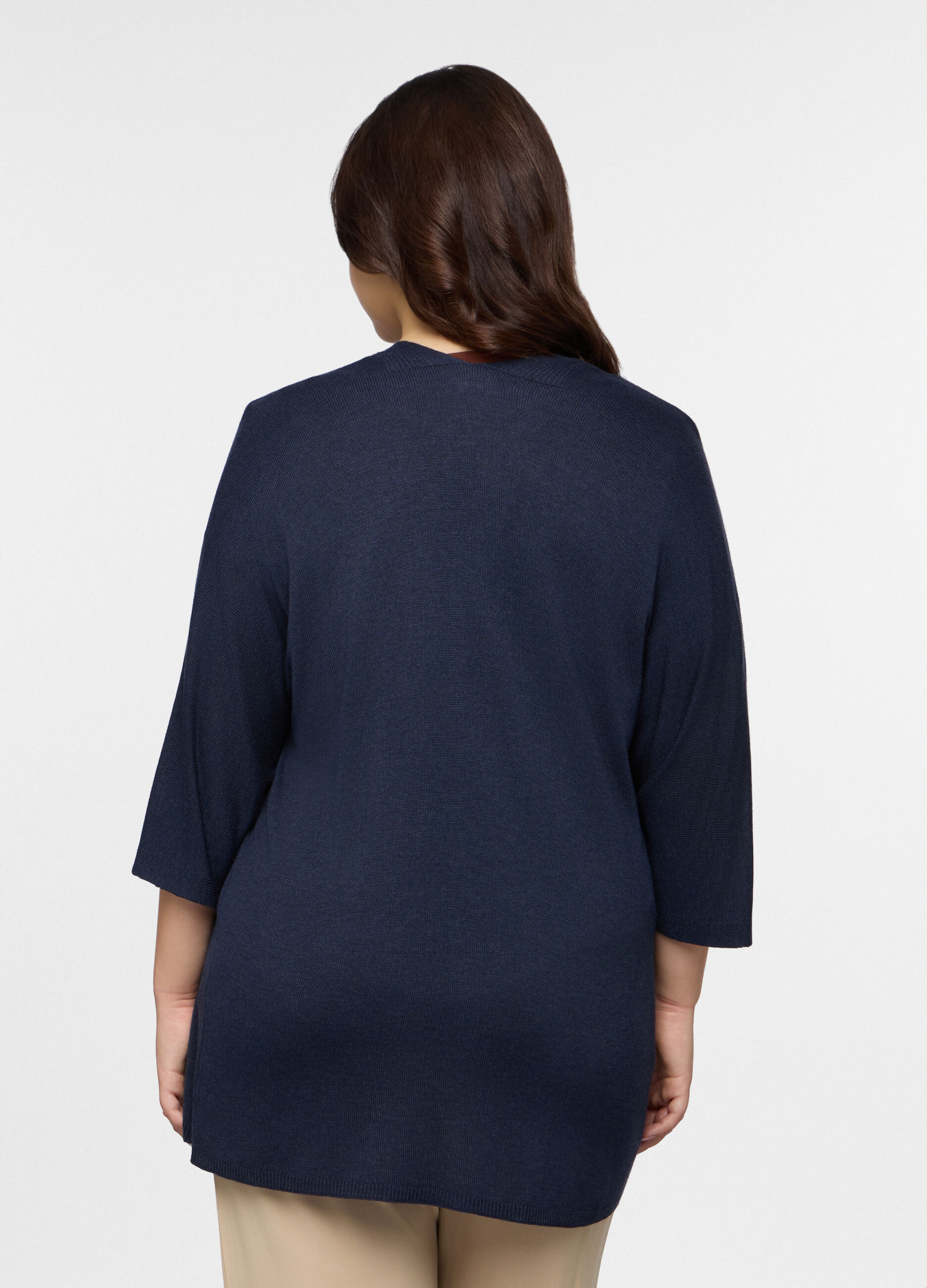 Cardigan misto viscosa aperto donna curvy_1