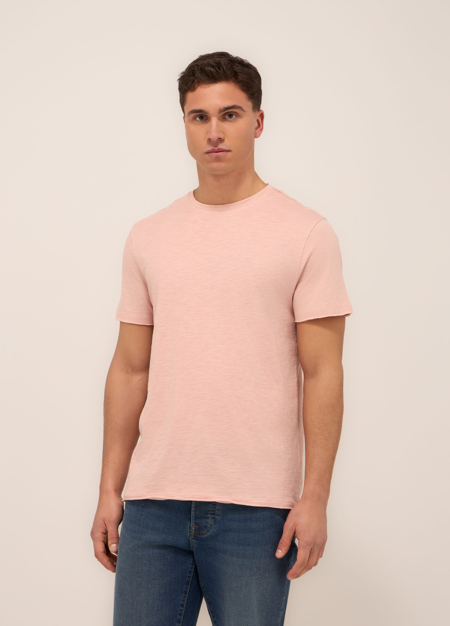 T-shirt in jersey di cotone mélange uomo_0
