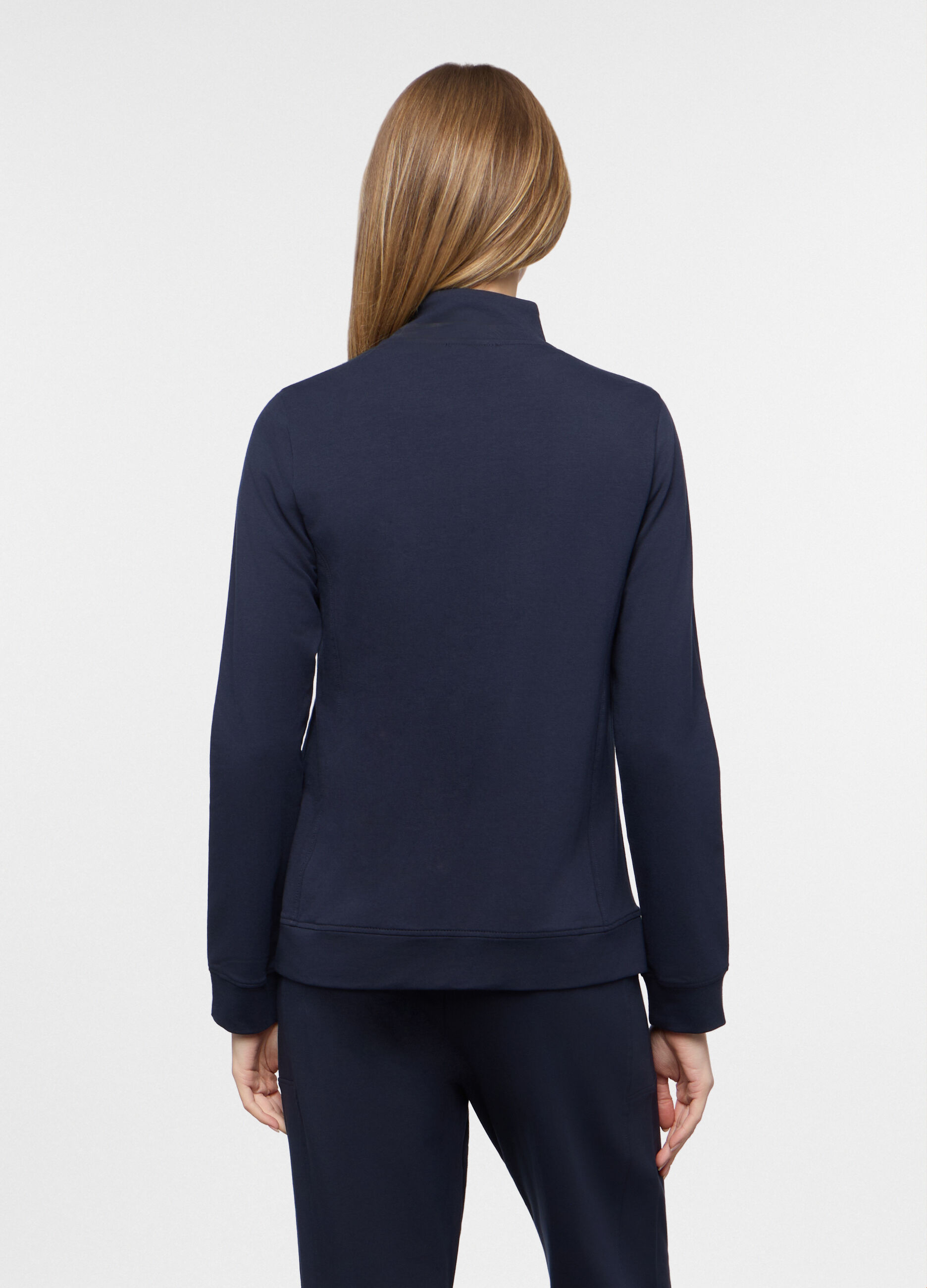 Felpa full zip in french terry di cotone stretch donna_1