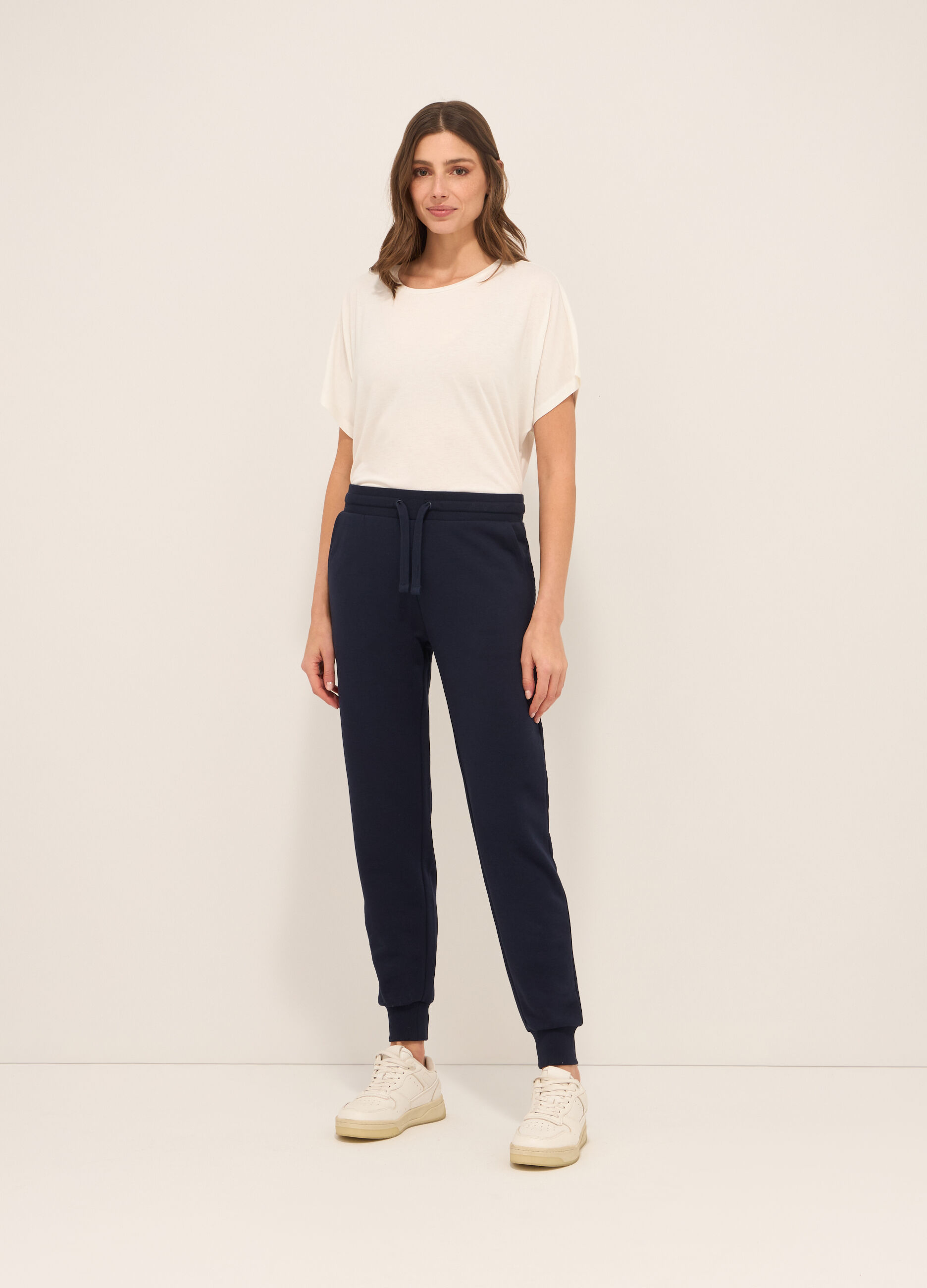 Jogger in french terry di misto cotone donna_0
