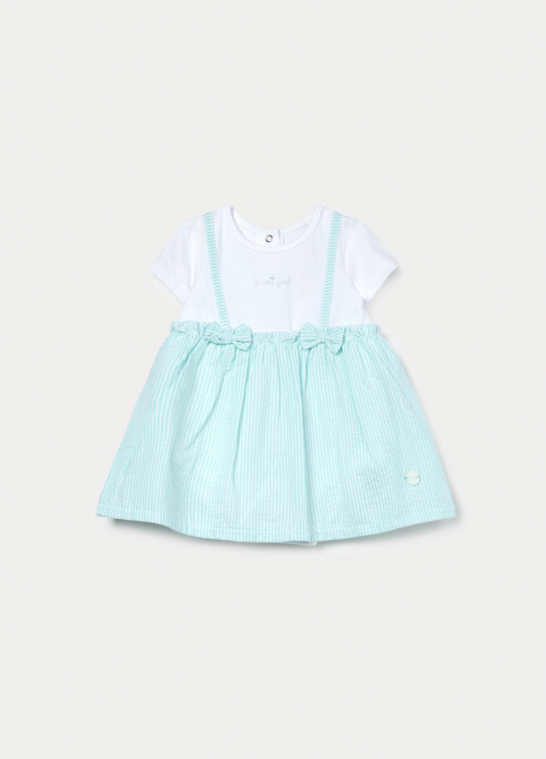 Vestito-body in jersey di puro cotone neonata_0