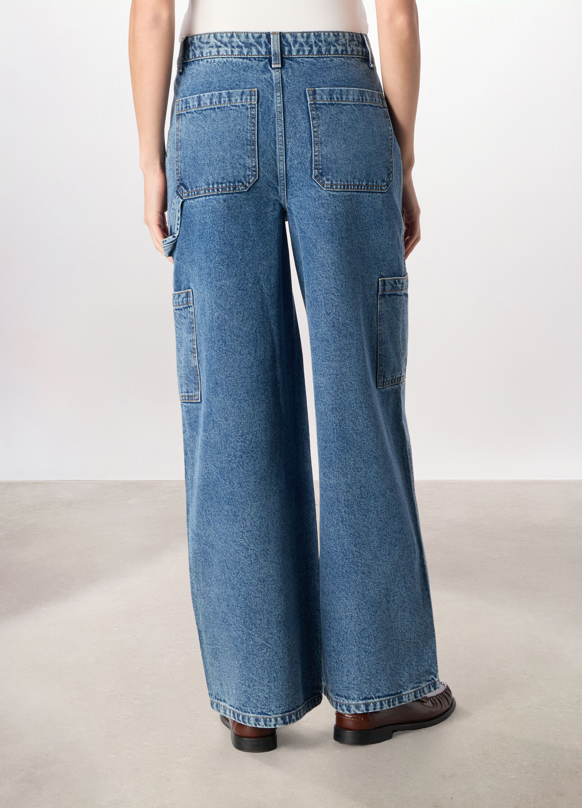 Pantaloni wide leg cargo donna_1