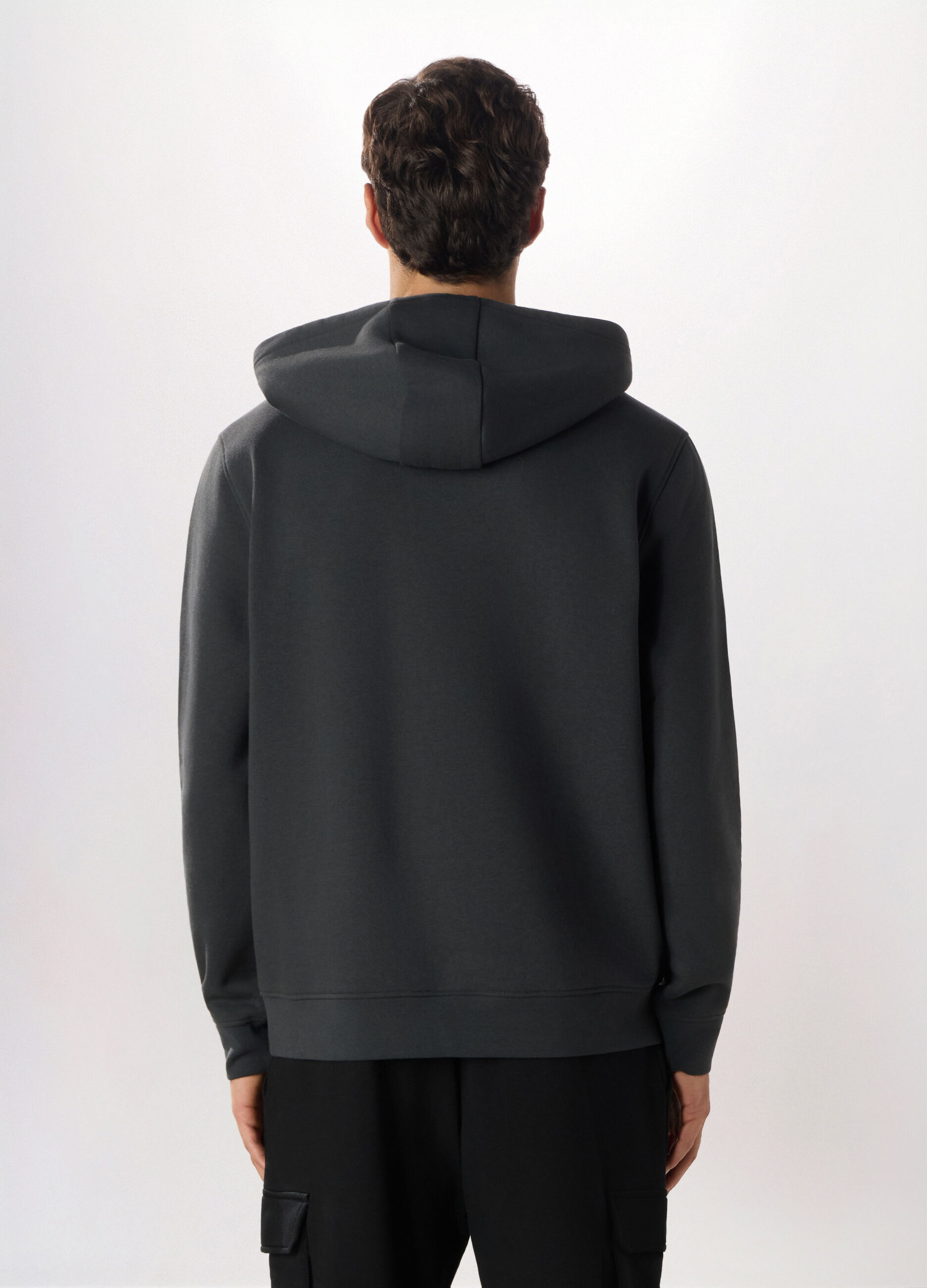 Felpa con cappuccio in misto cotone uomo_1