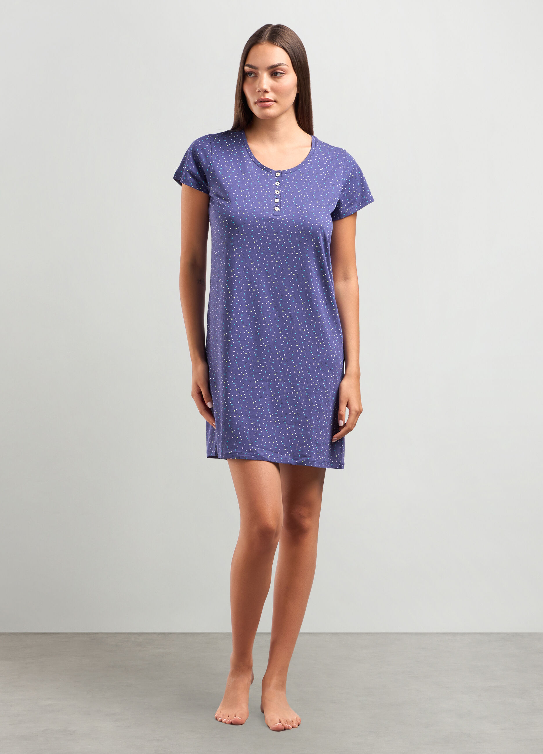 Camicia da notte in puro cotone donna