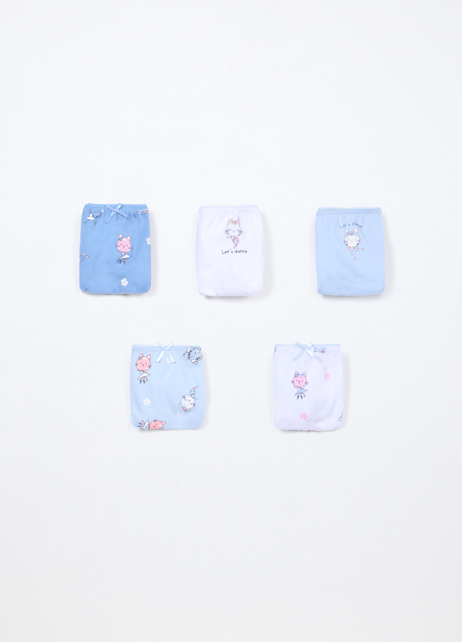 Pack 5 slip in jersey di puro cotone bambina_0