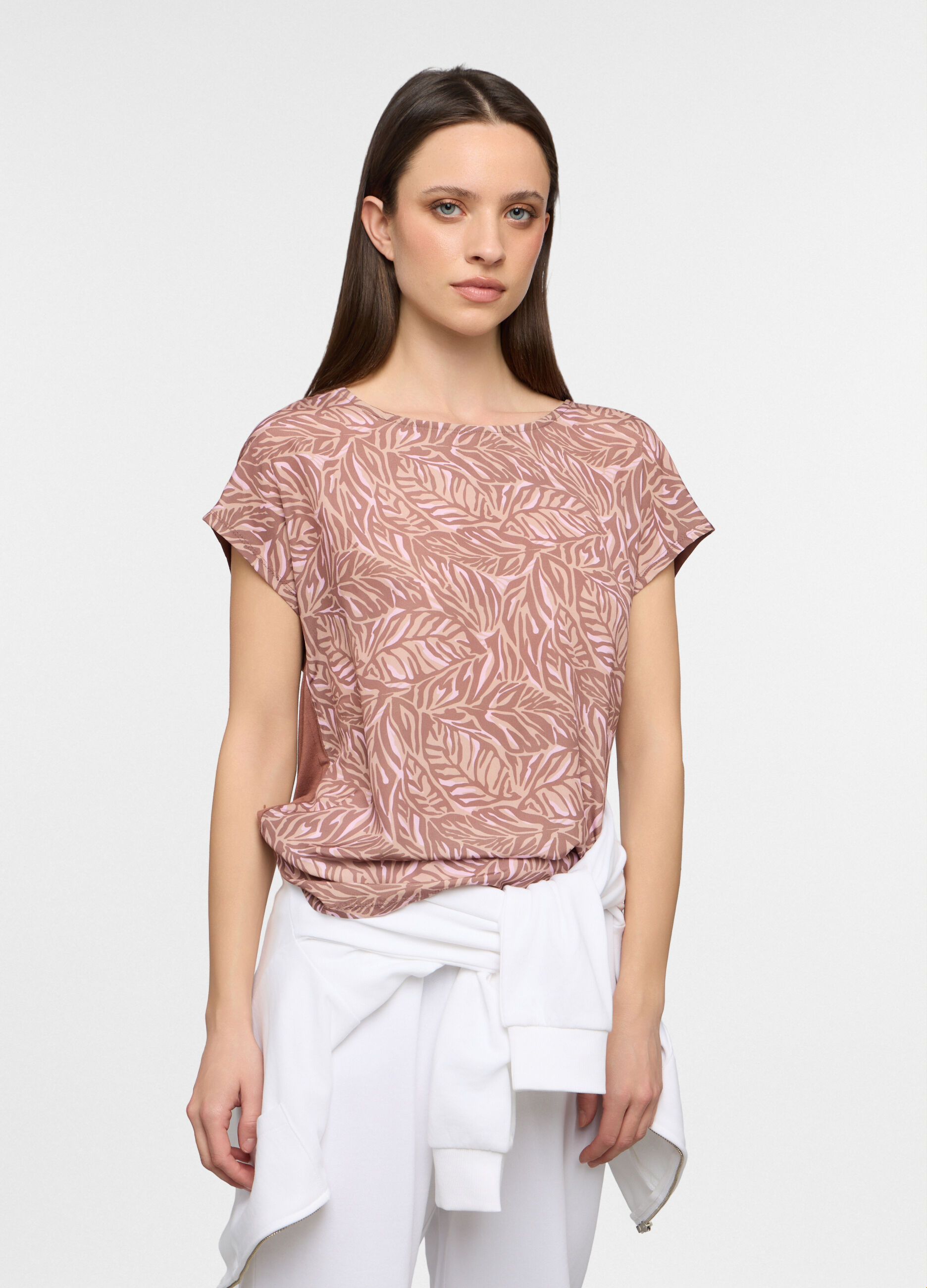 T-shirt girocollo stretch donna_0