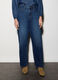 Pantaloni wide leg in denim donna_1