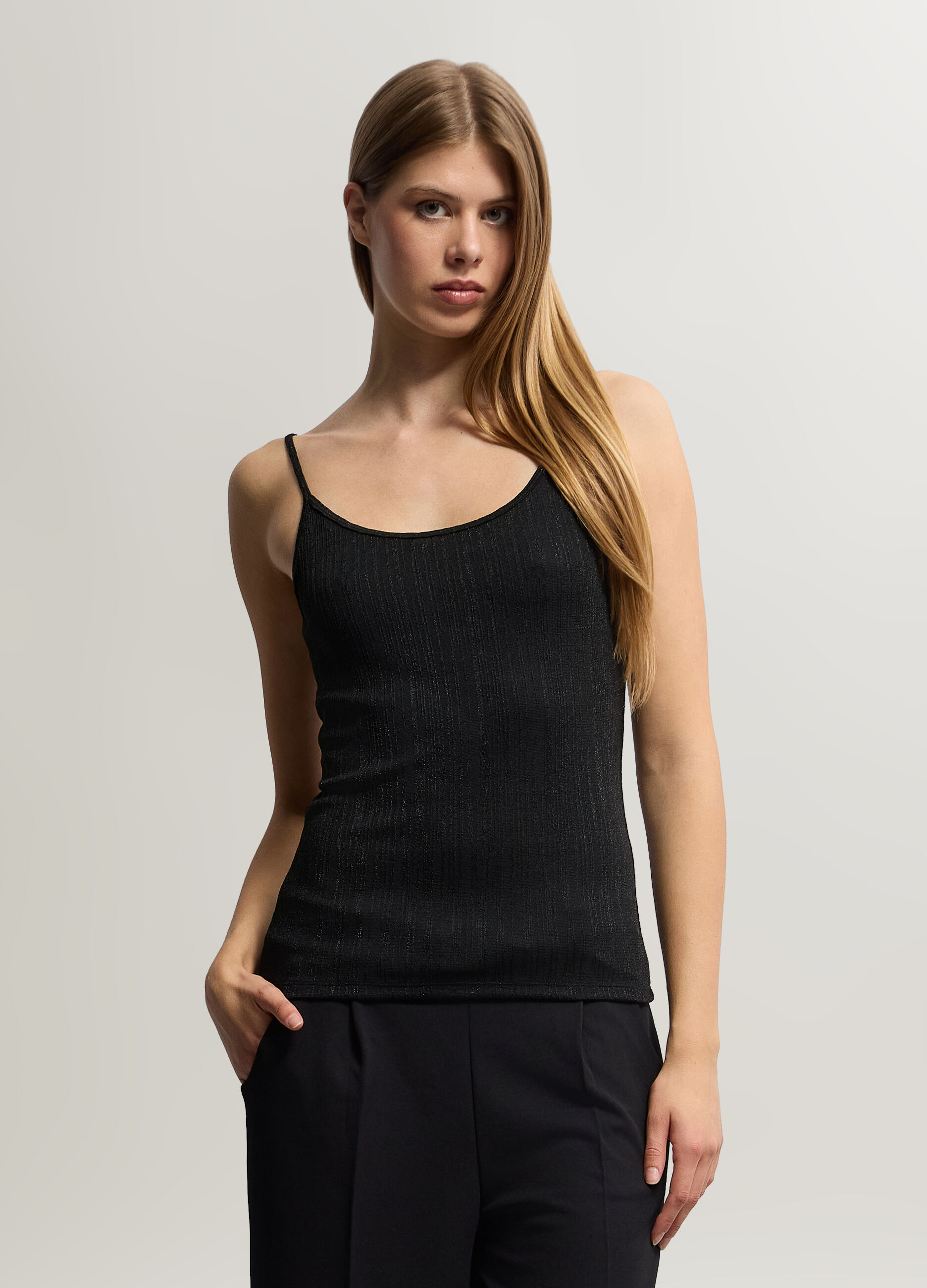 Canotta Fitted jaquard donna_0
