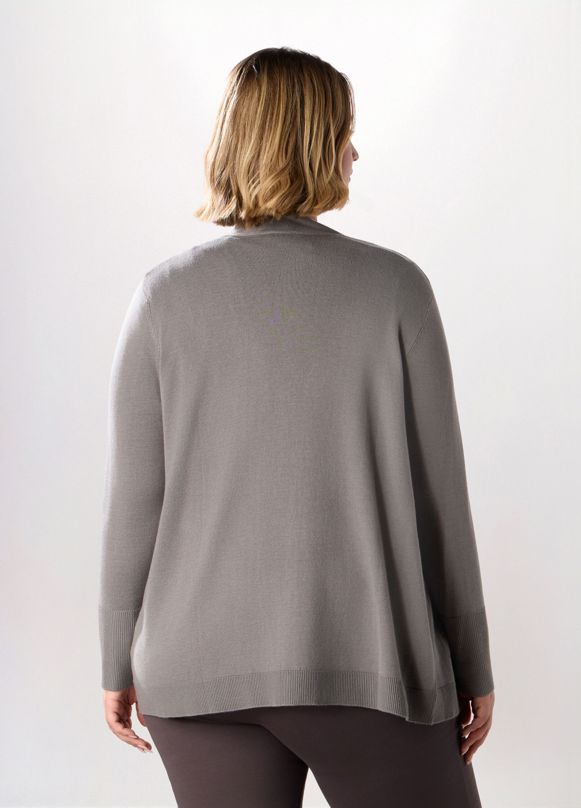 Cardigan aperto in misto viscosa donna curvy_1
