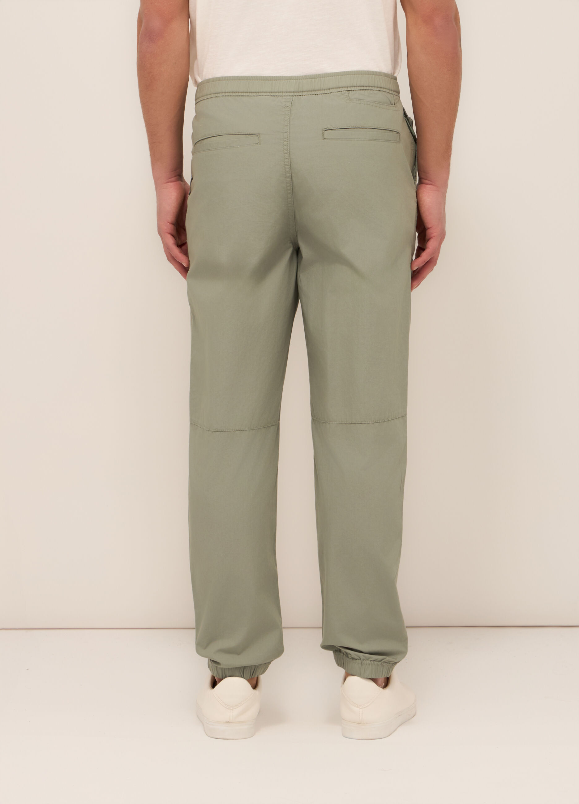 Pantaloni in chino in popeline di cotone uomo_1