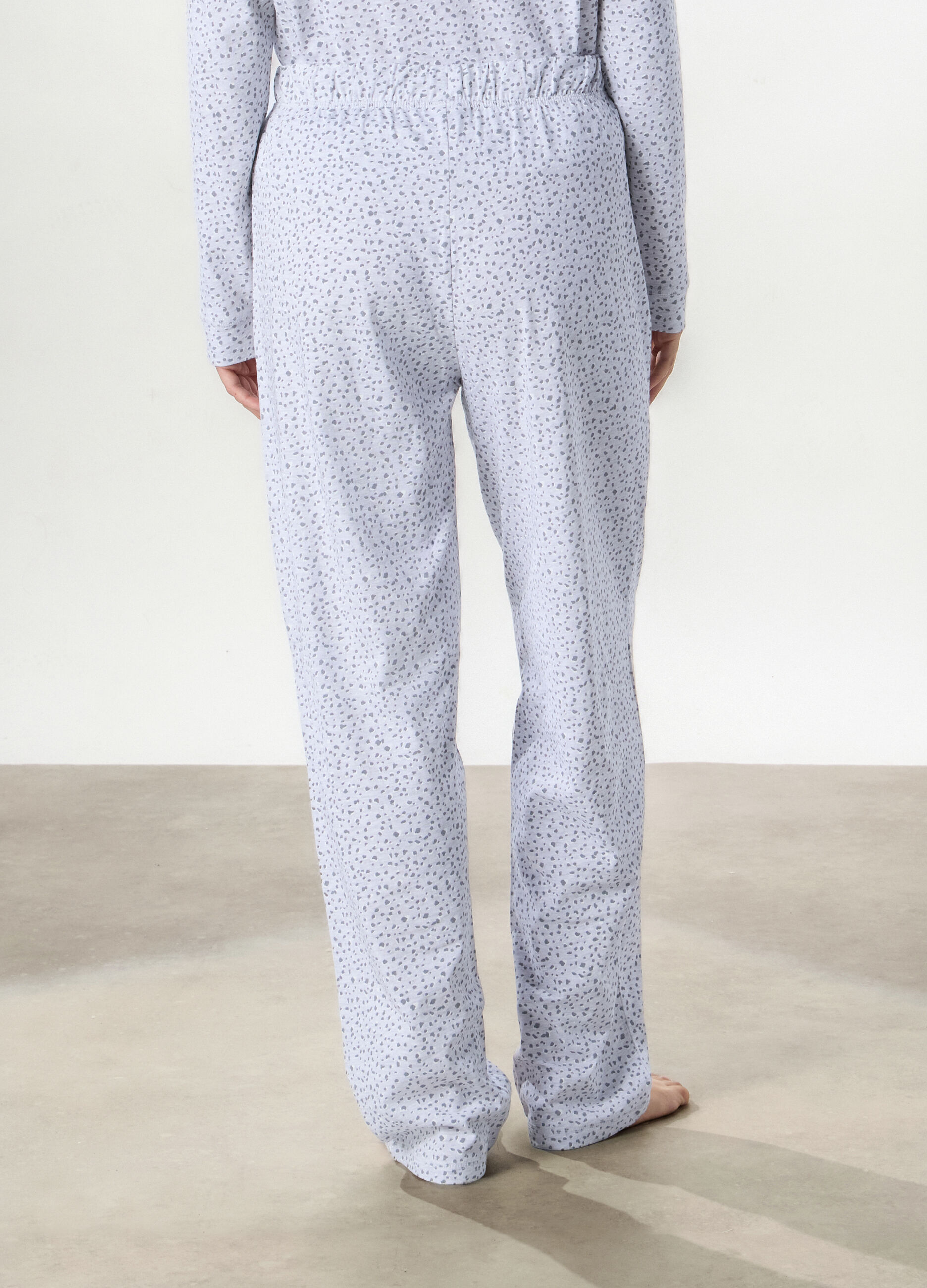 Pantalone lungo pigiama in cotone donna_2