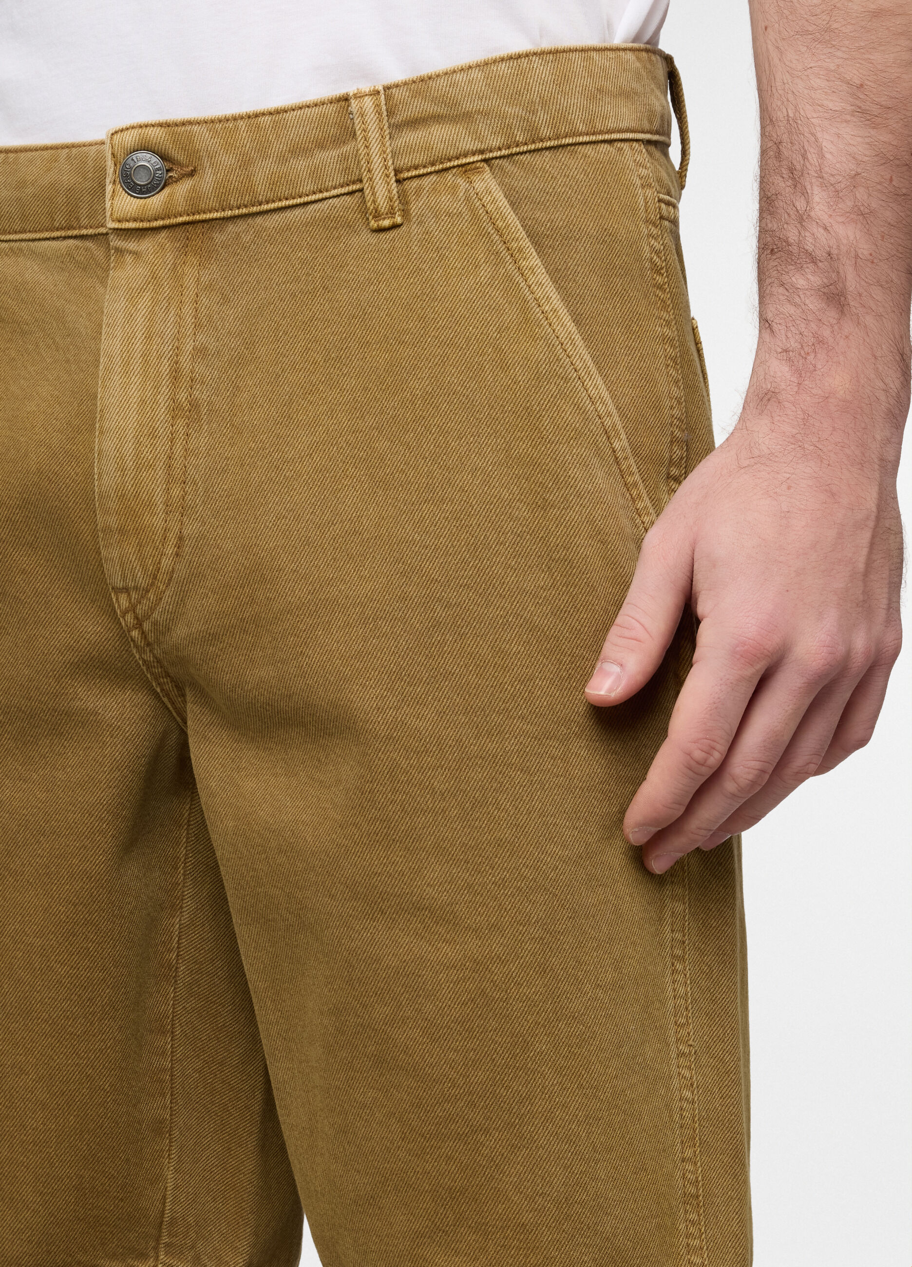 Jeans bermuda in twill di cotone uomo_3