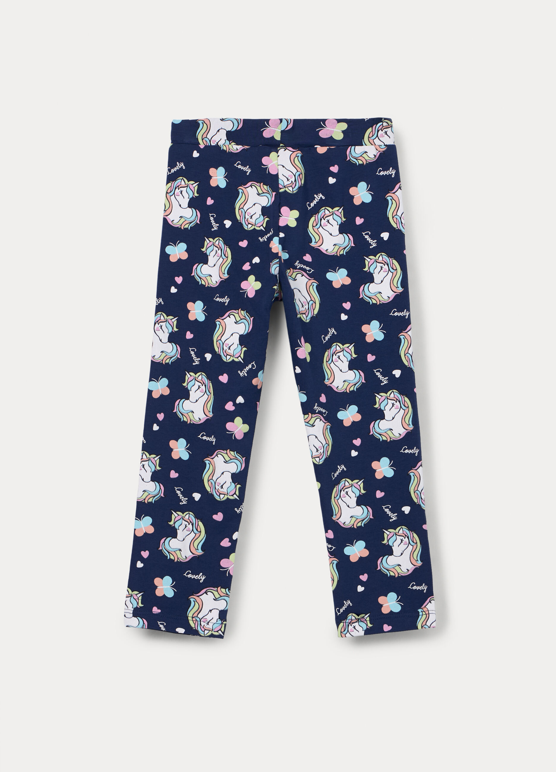 Leggings capri in jersey di cotone stretch bambina_1