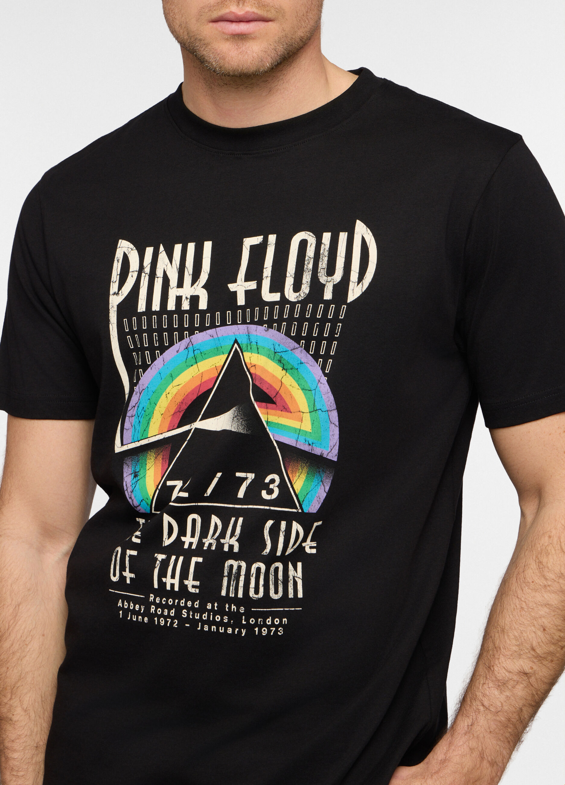 T-shirt girocollo con stampa The Dark Side of the Moon uomo_2