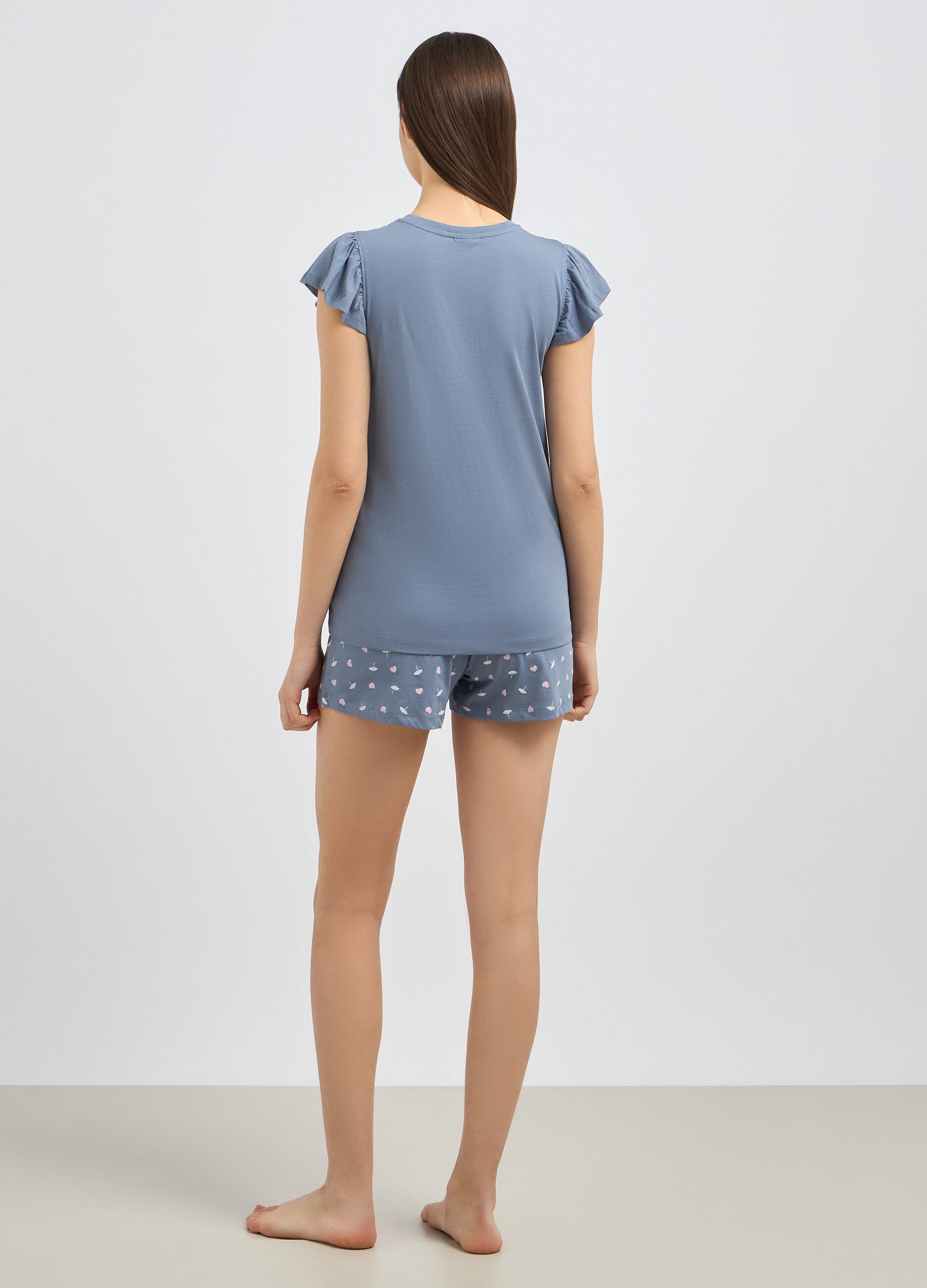 Set pigiama corto in puro cotone donna_1
