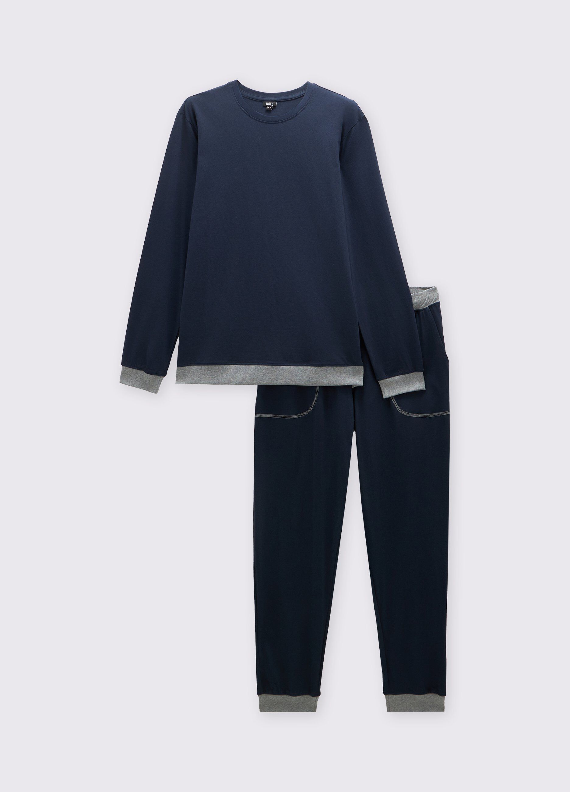 Set pigiama lungo in cotone uomo_0