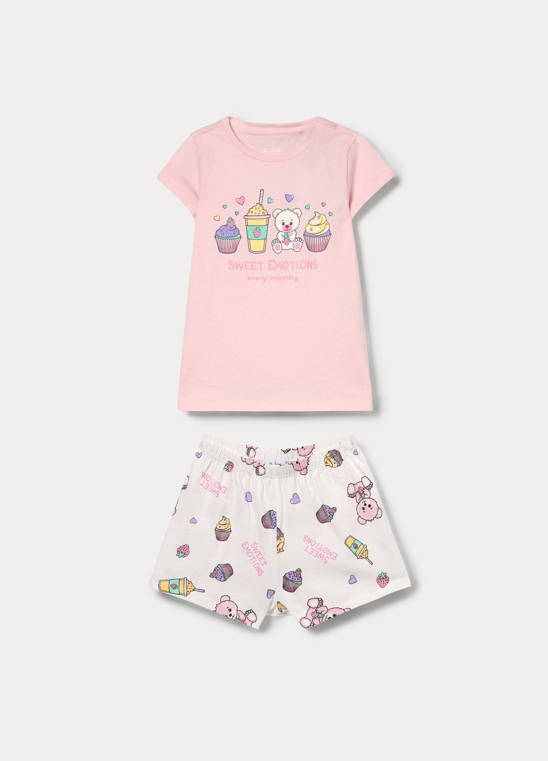 Set pigiama corto in jersey di puro cotone _0