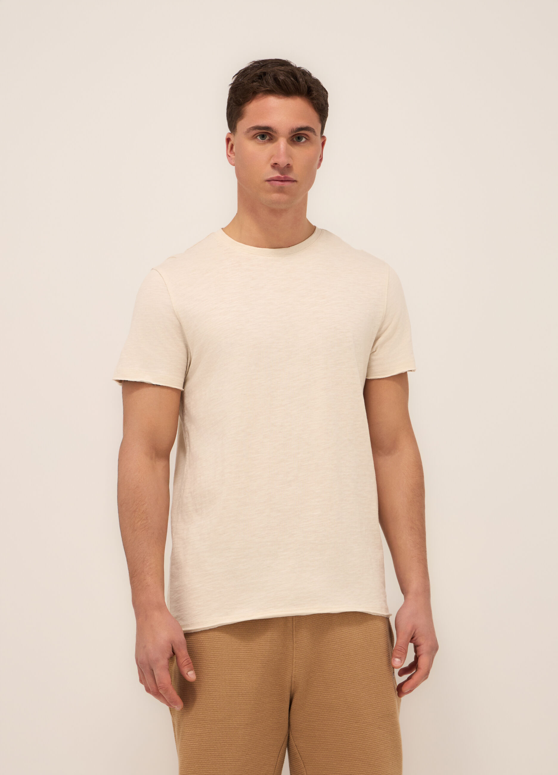 T-shirt in jersey di cotone mélange uomo_0