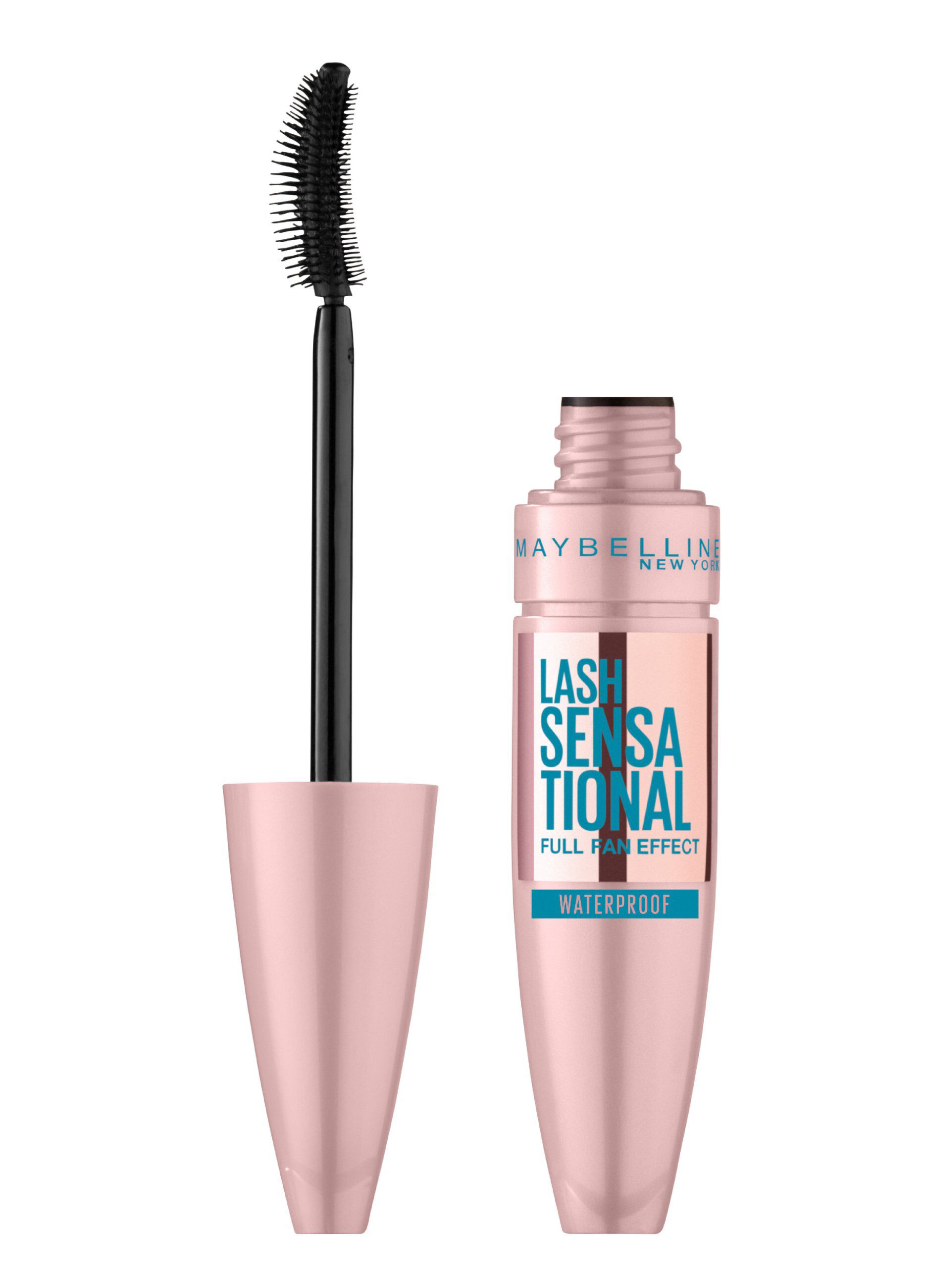 Maybelline New York Mascara Ciglia Sensazionali, Volumizzante, Effetto Ventaglio sulle Ciglia, Resistente all'Acqua, Nero, 9.5 ml.