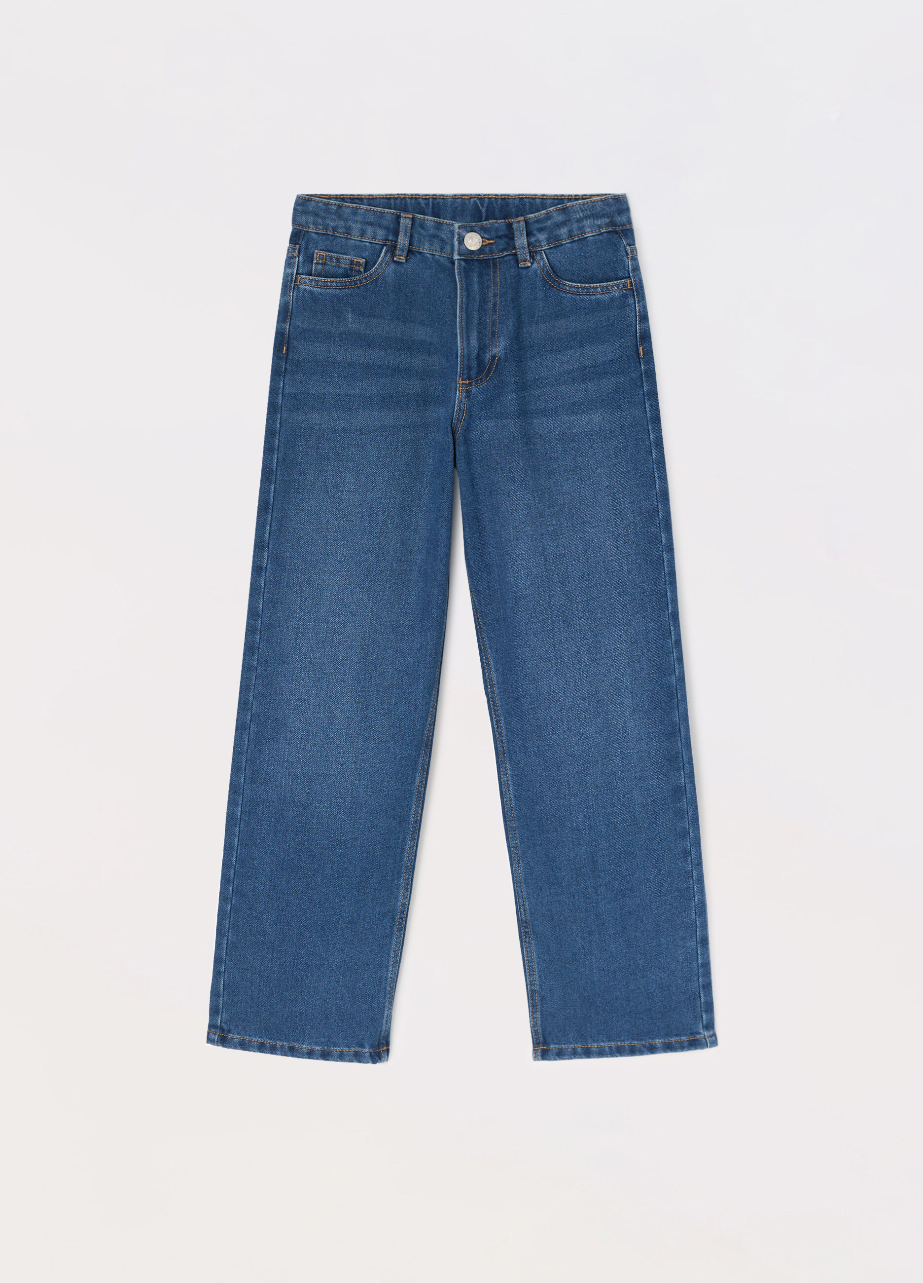 Pantaloni in denim di misto cotone ragazza_0