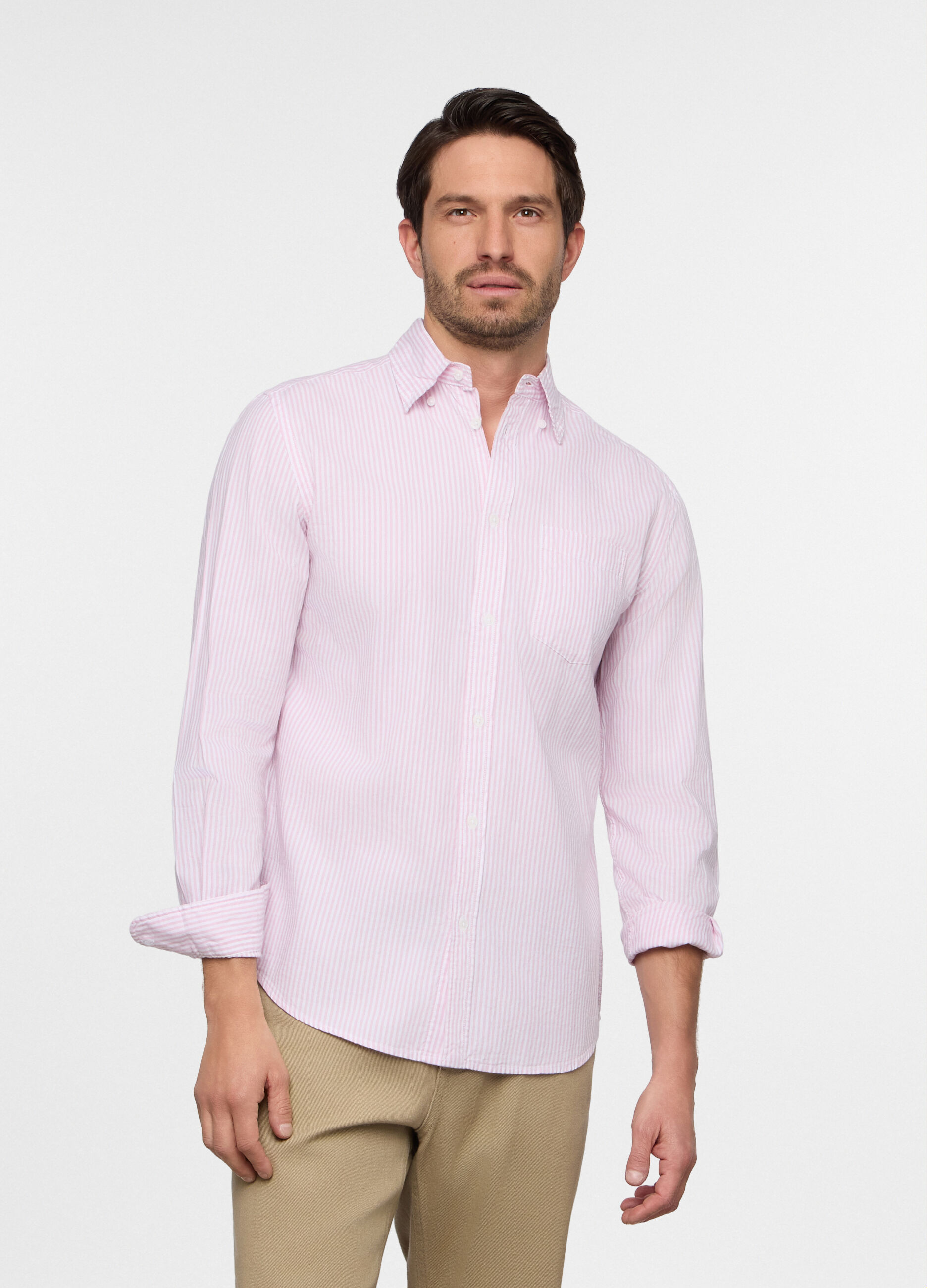 Camicia regular fit a righe uomo_0