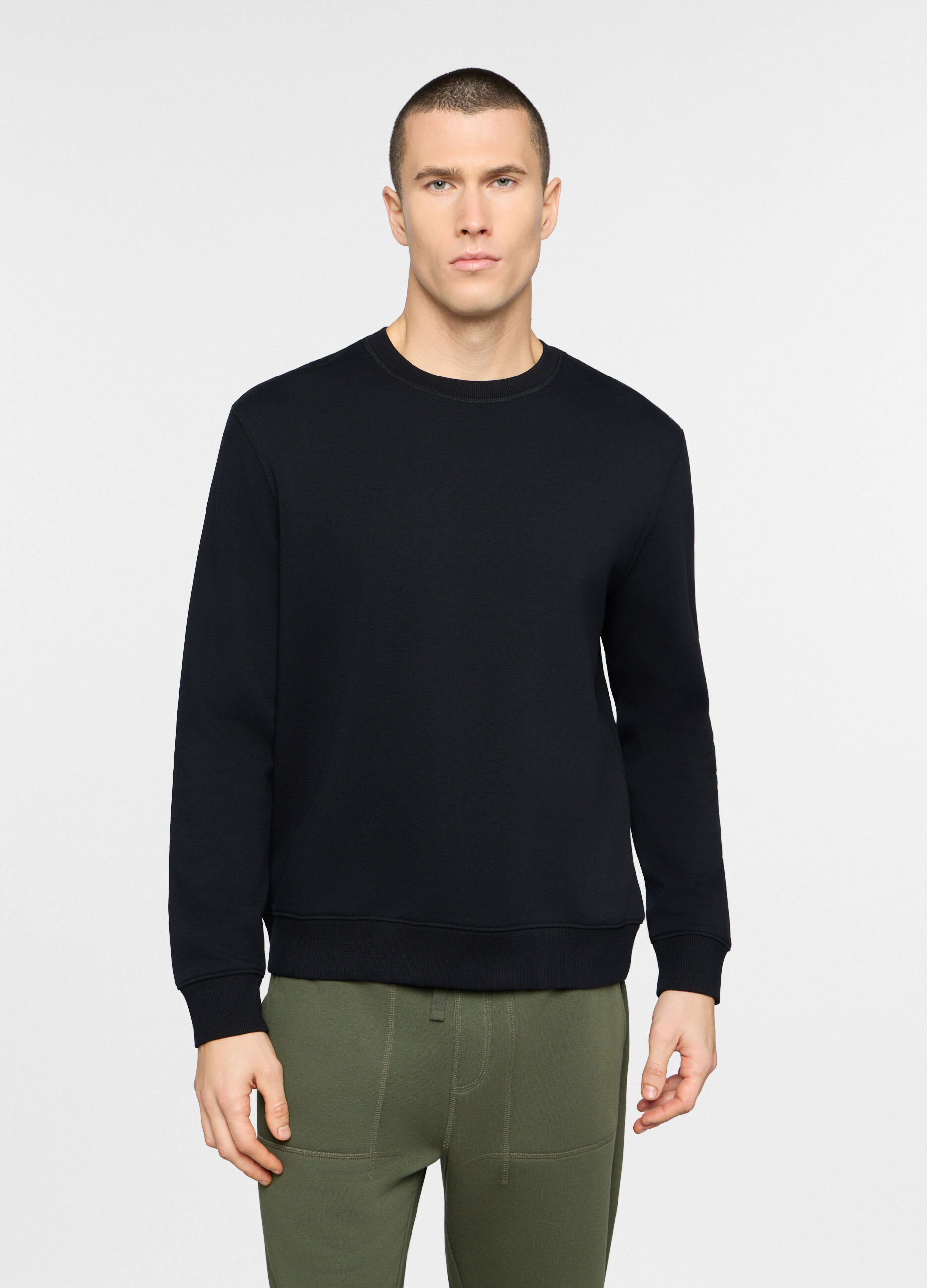 Felpa girocollo in misto cotone uomo_0