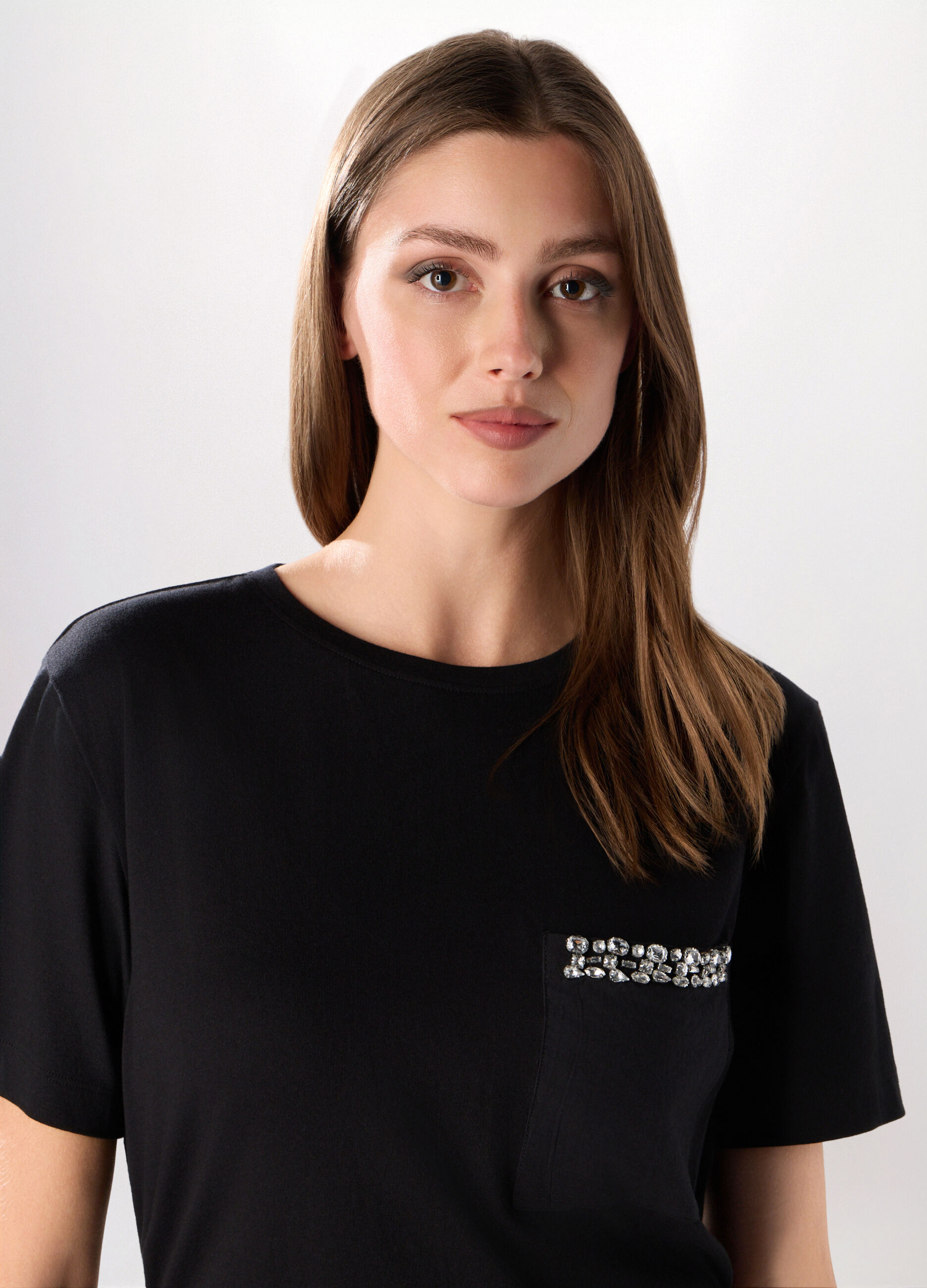 T-shirt in jersey di puro cotone donna_2