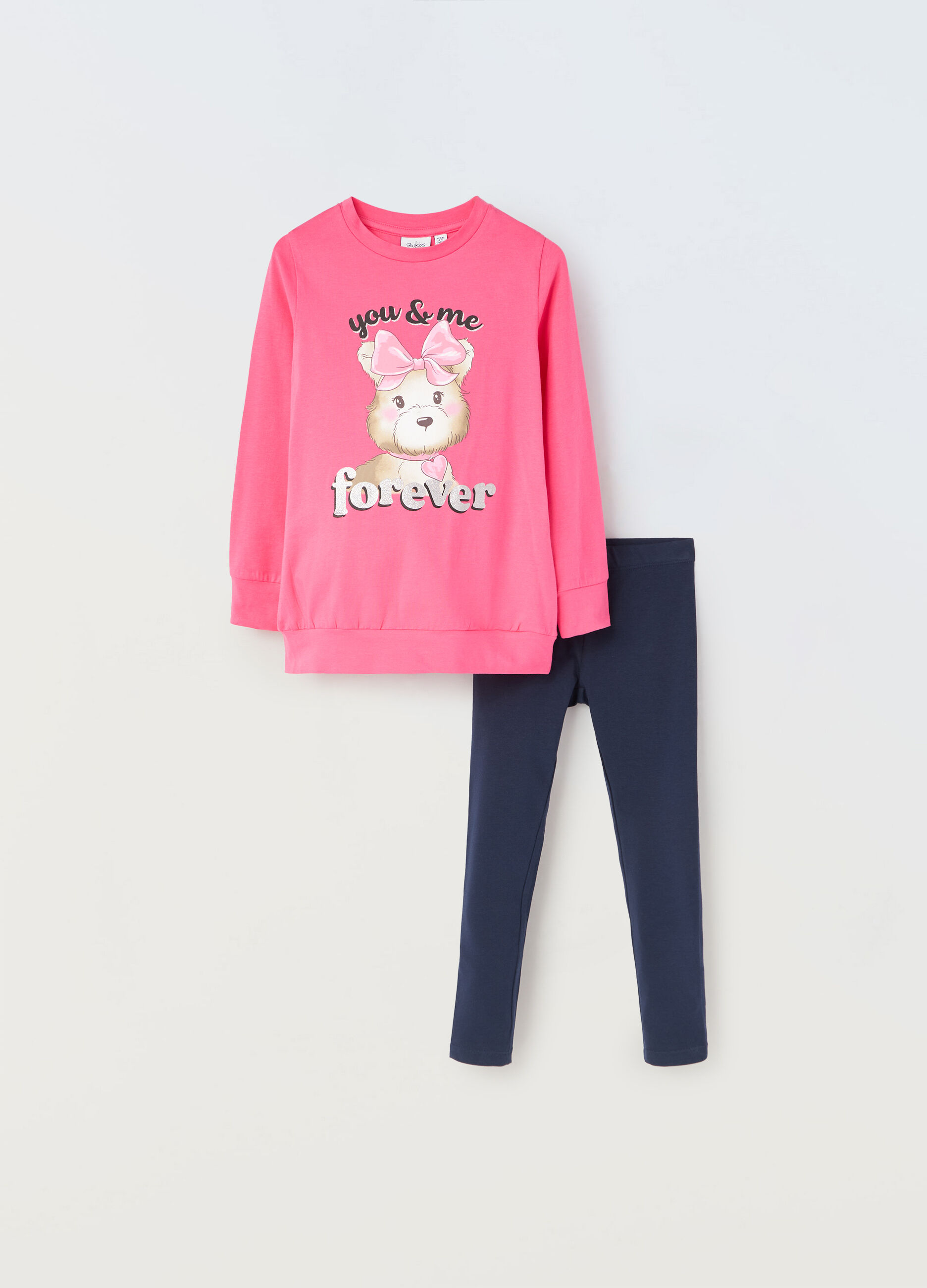 Jogging set in cotone stretch bambina_0