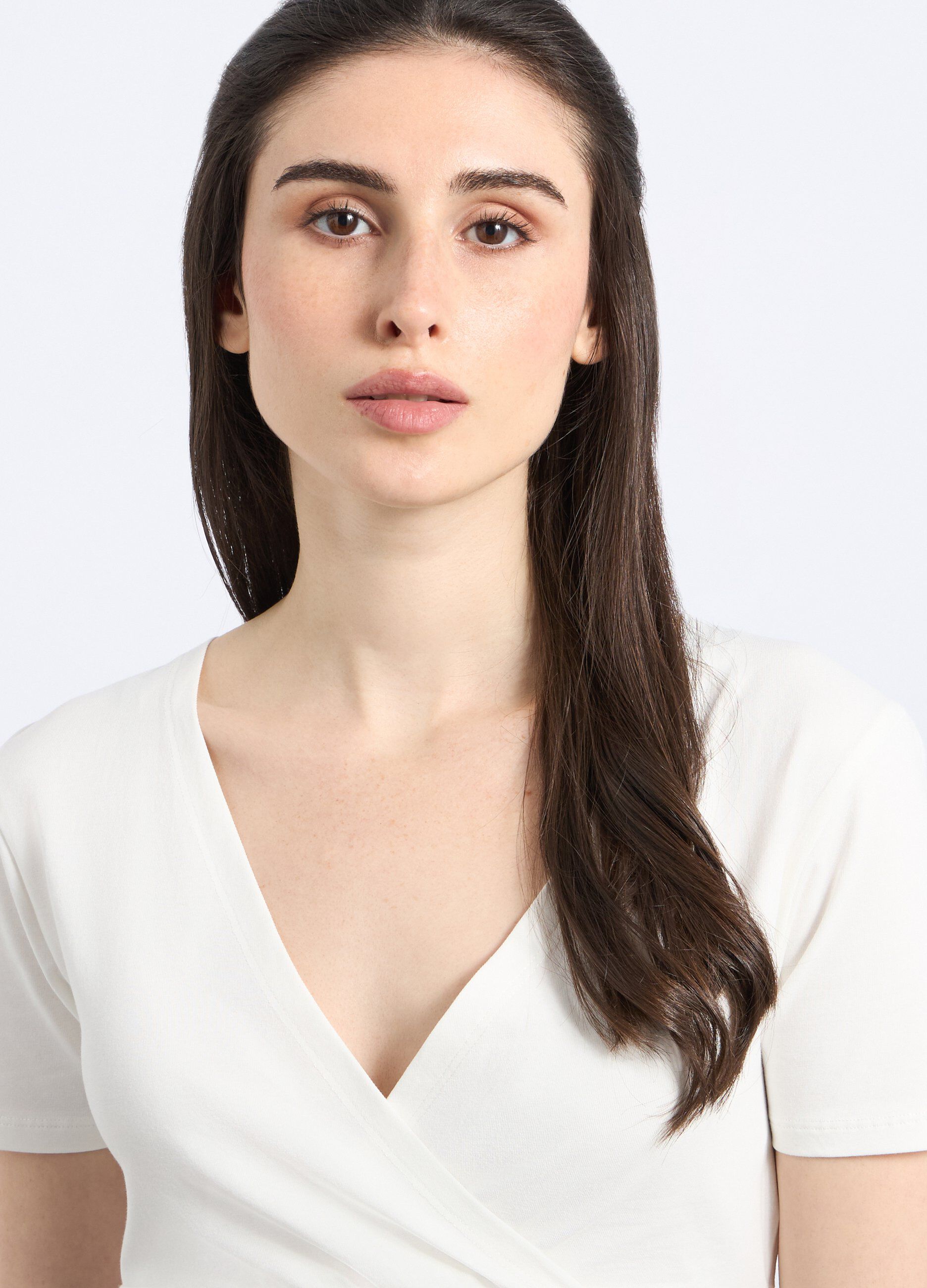 T-shirt cropped in cotone stretch donna_2
