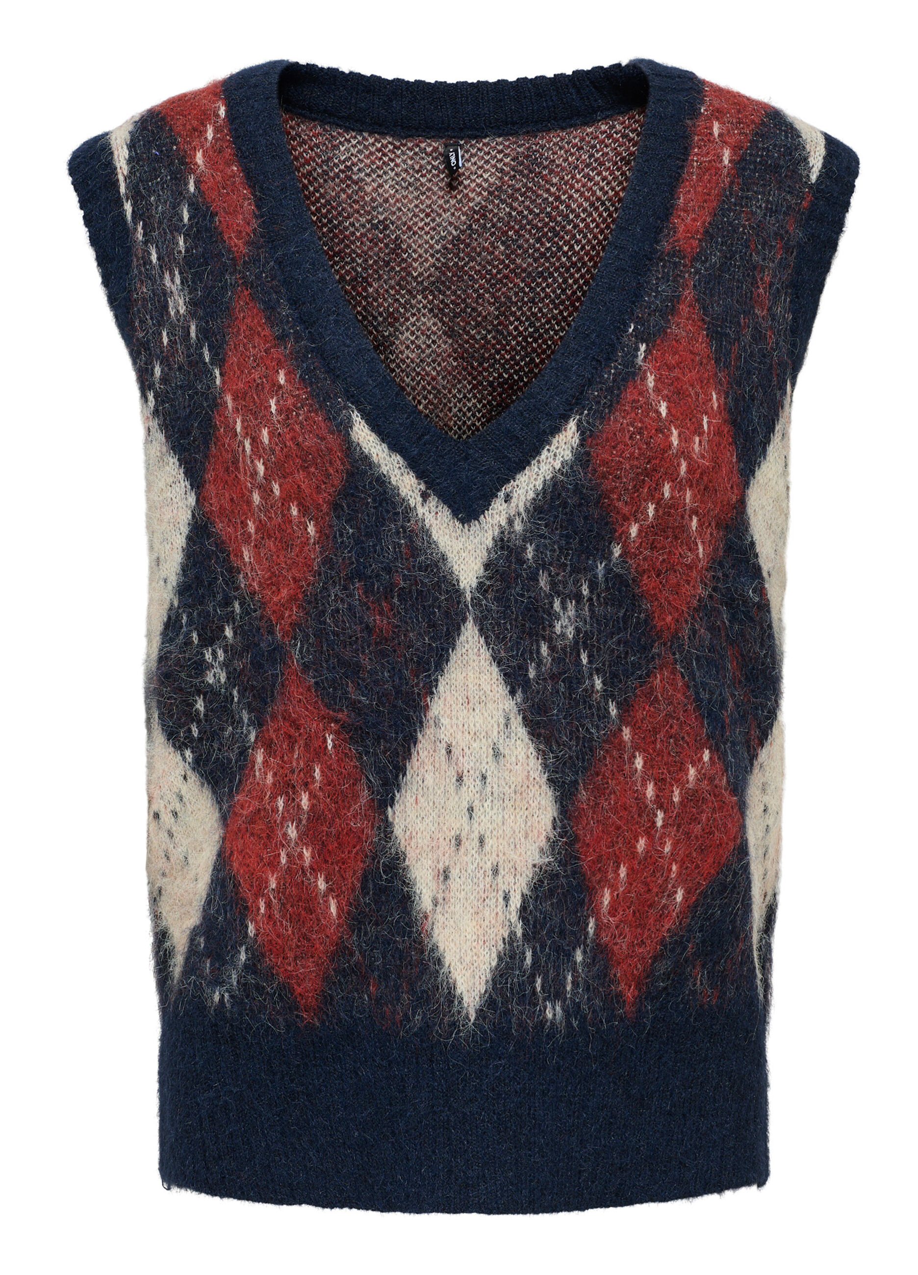 Gilet jacquard a quadri donna_5