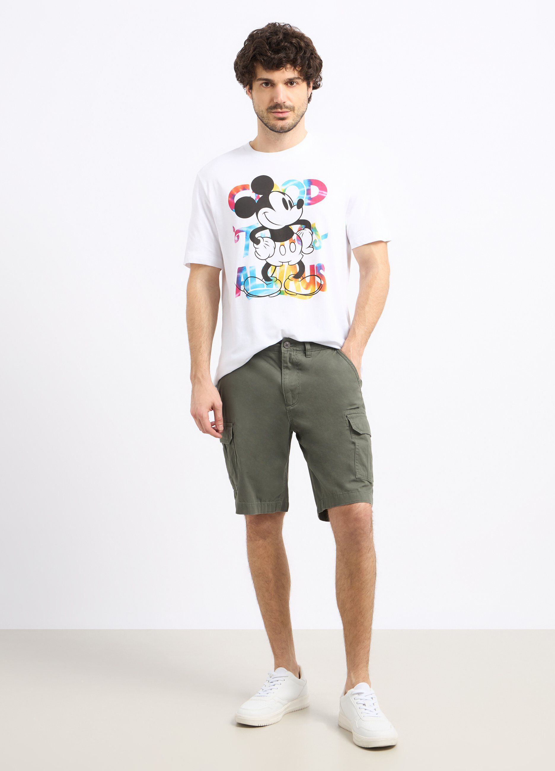 Shorts cargo in puro cotone uomo_0