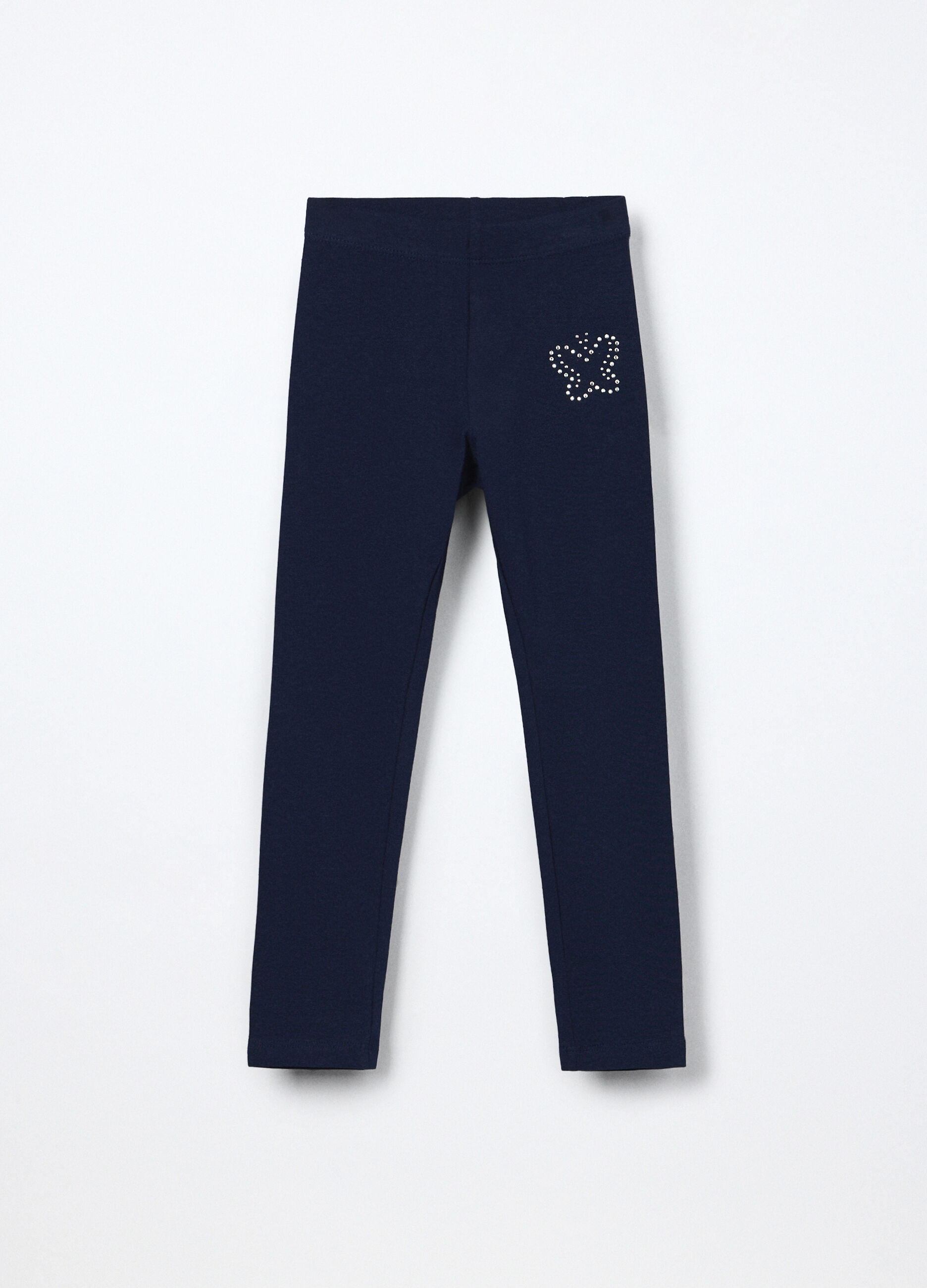 Leggings in jersey di cotone stretch bambina_0