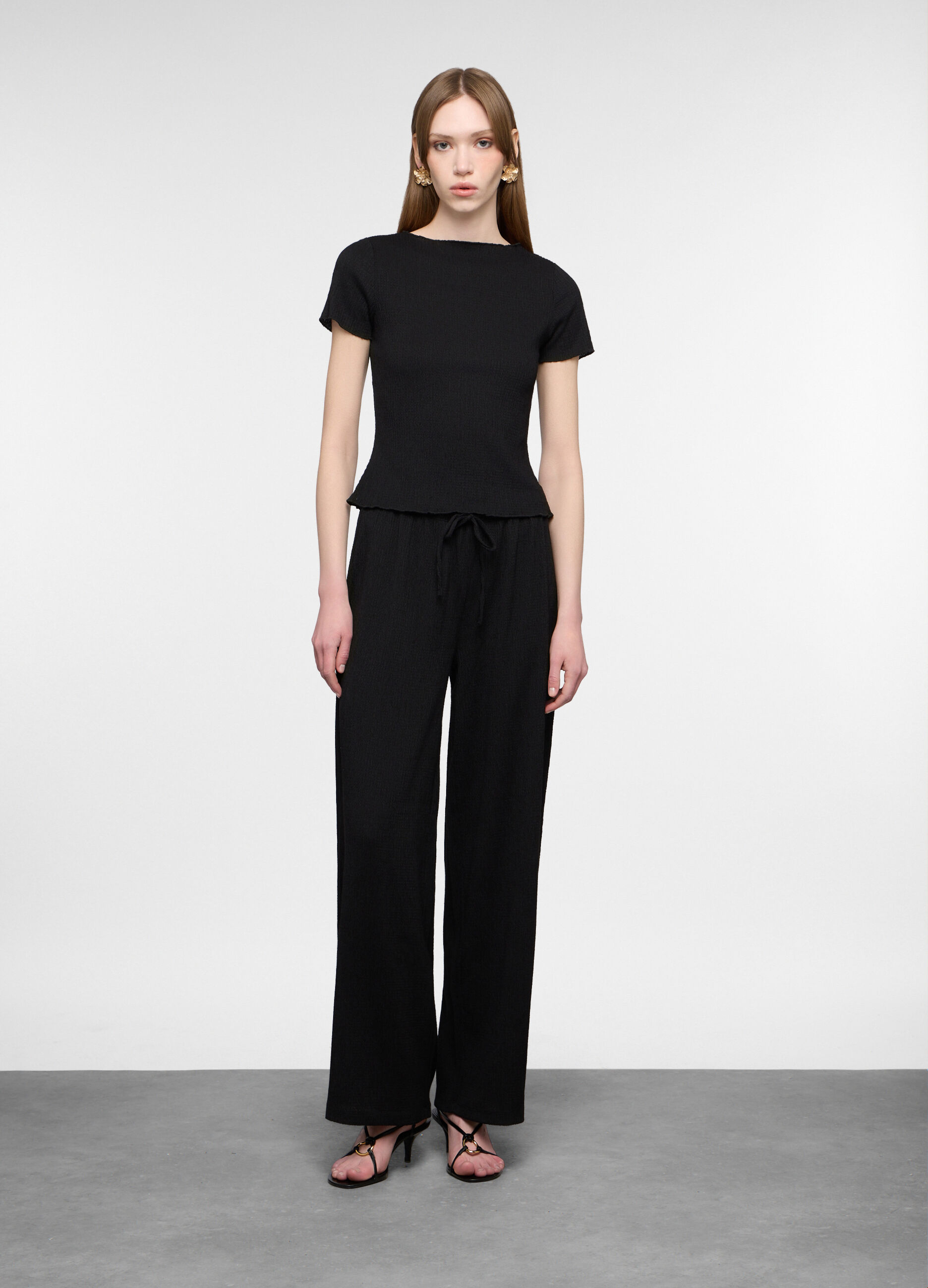 Pantaloni crepe misto viscosa comfort fit donna_0