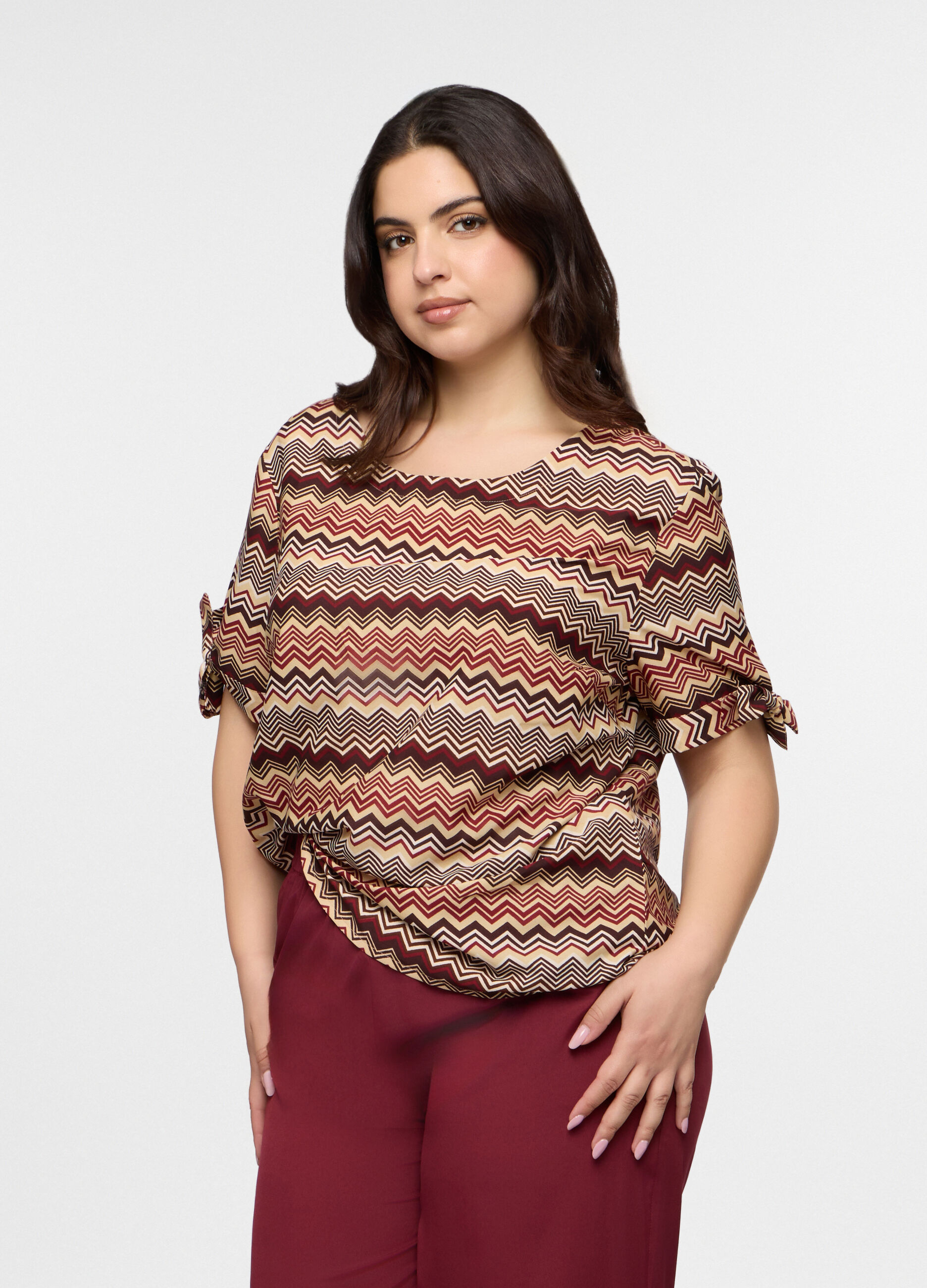 Blusa Fit Regular girocollo donna curvy_0