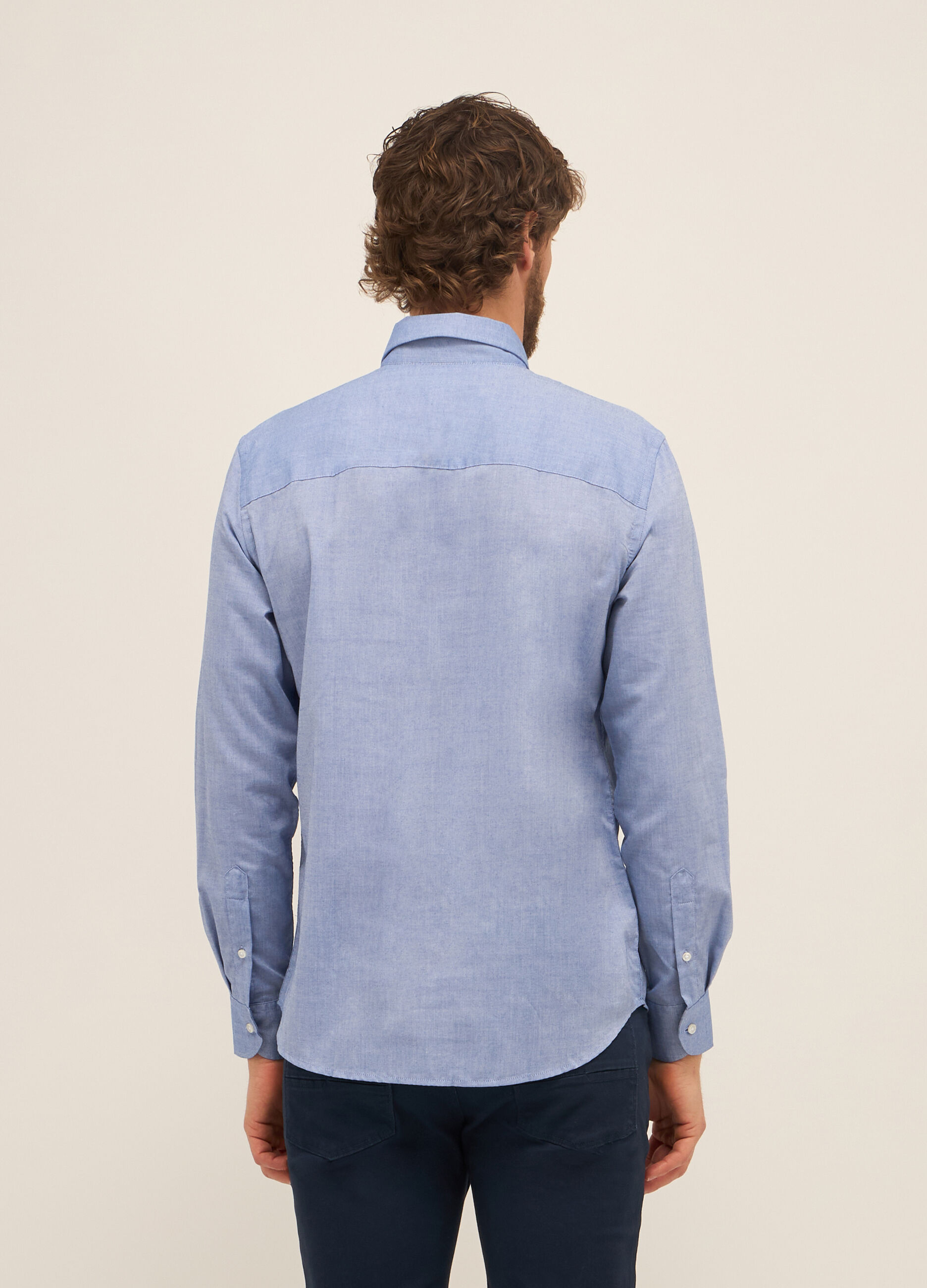Camicia regular fit button-down in misto cotone uomo_1