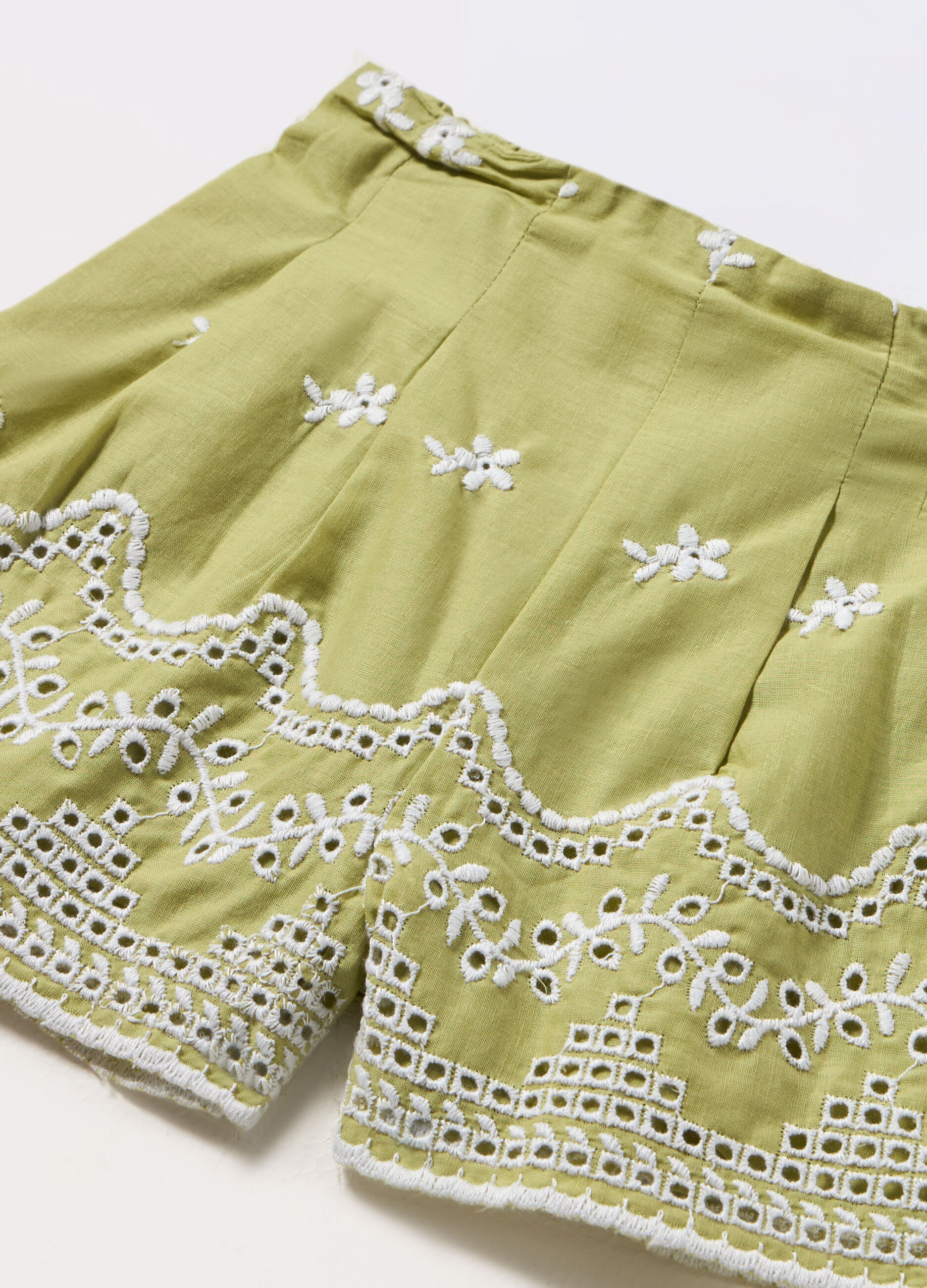 Shorts in puro cotone voile neonata_1