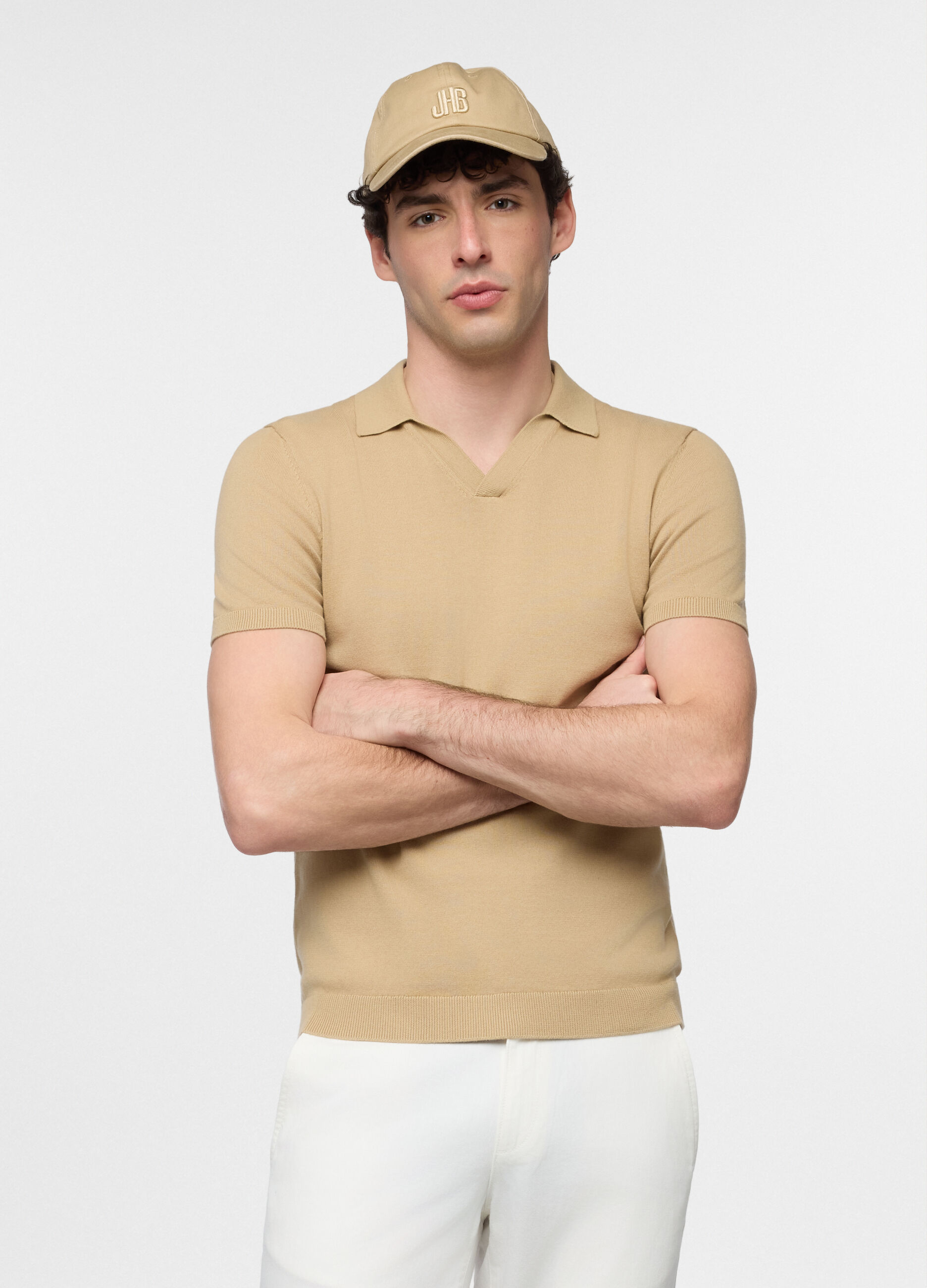 Polo a maniche corte senza bottoni uomo_0