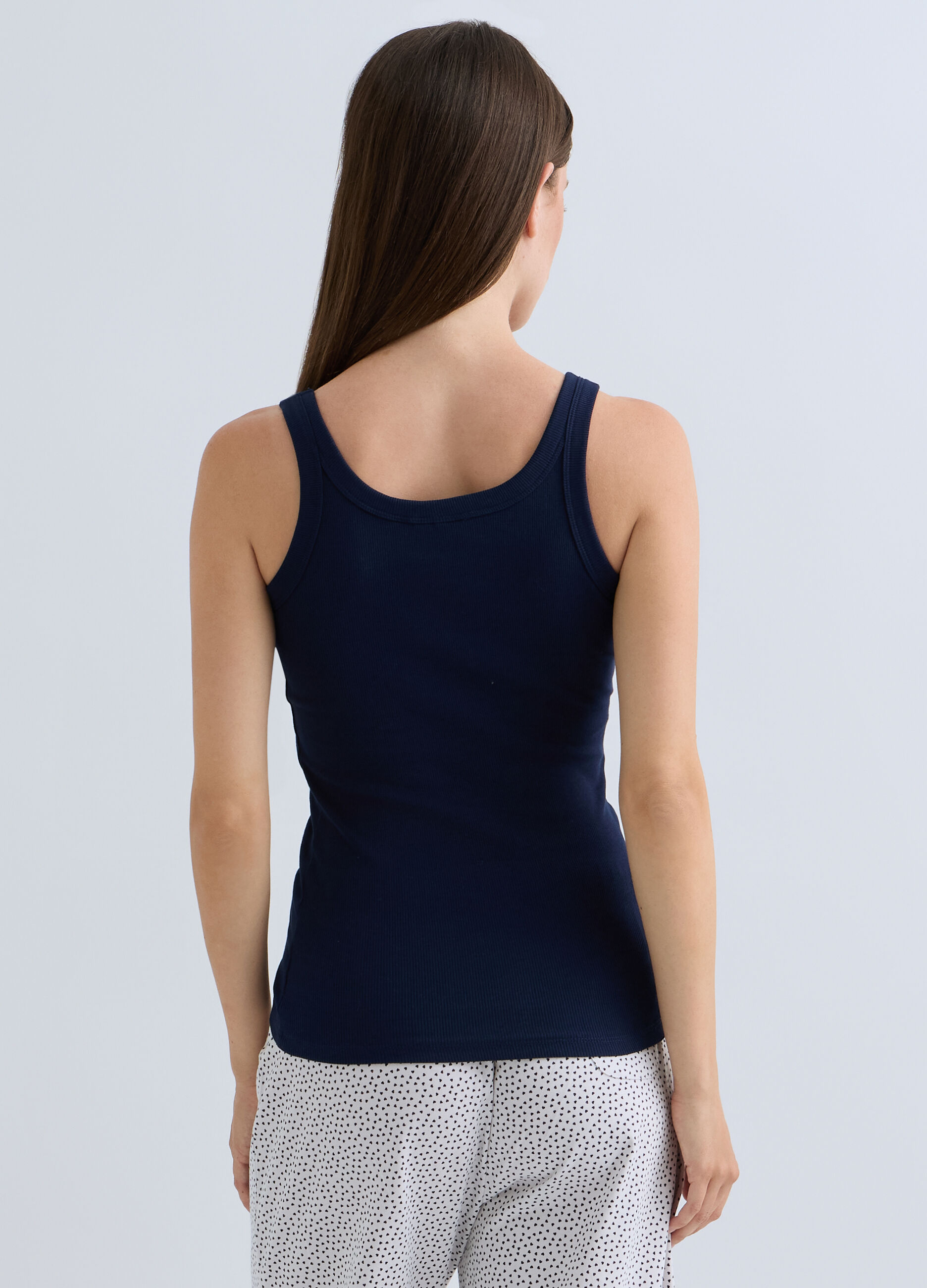 Canotta con scollo rotondo stretch donna_1
