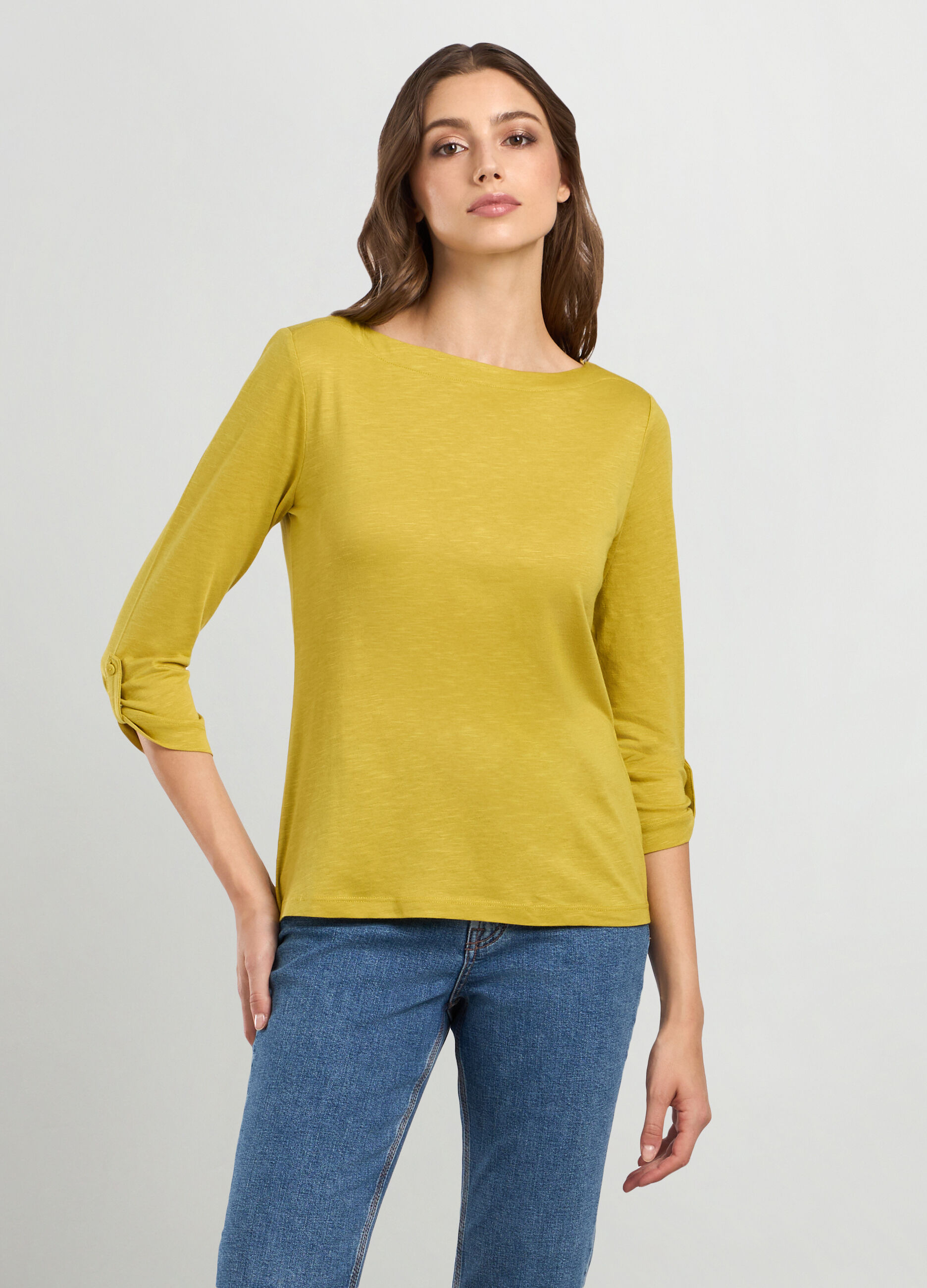 T-shirt in jersey slub donna_0