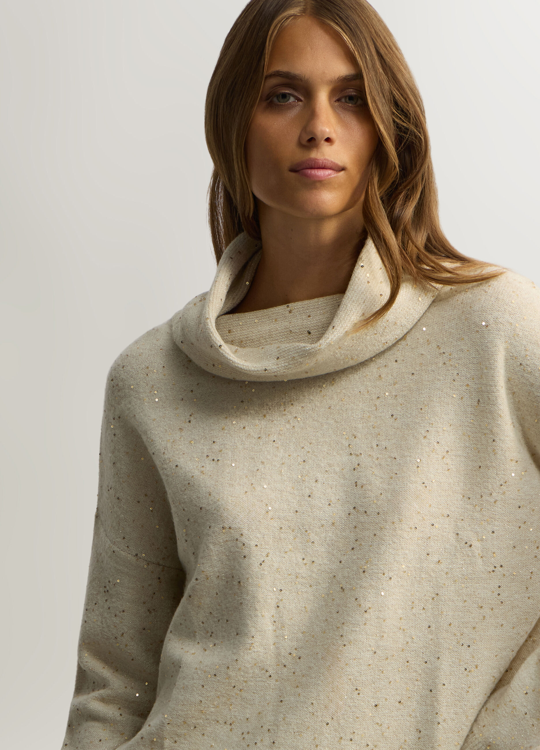Maglia Fit Over con scollo drappeggiato donna_2