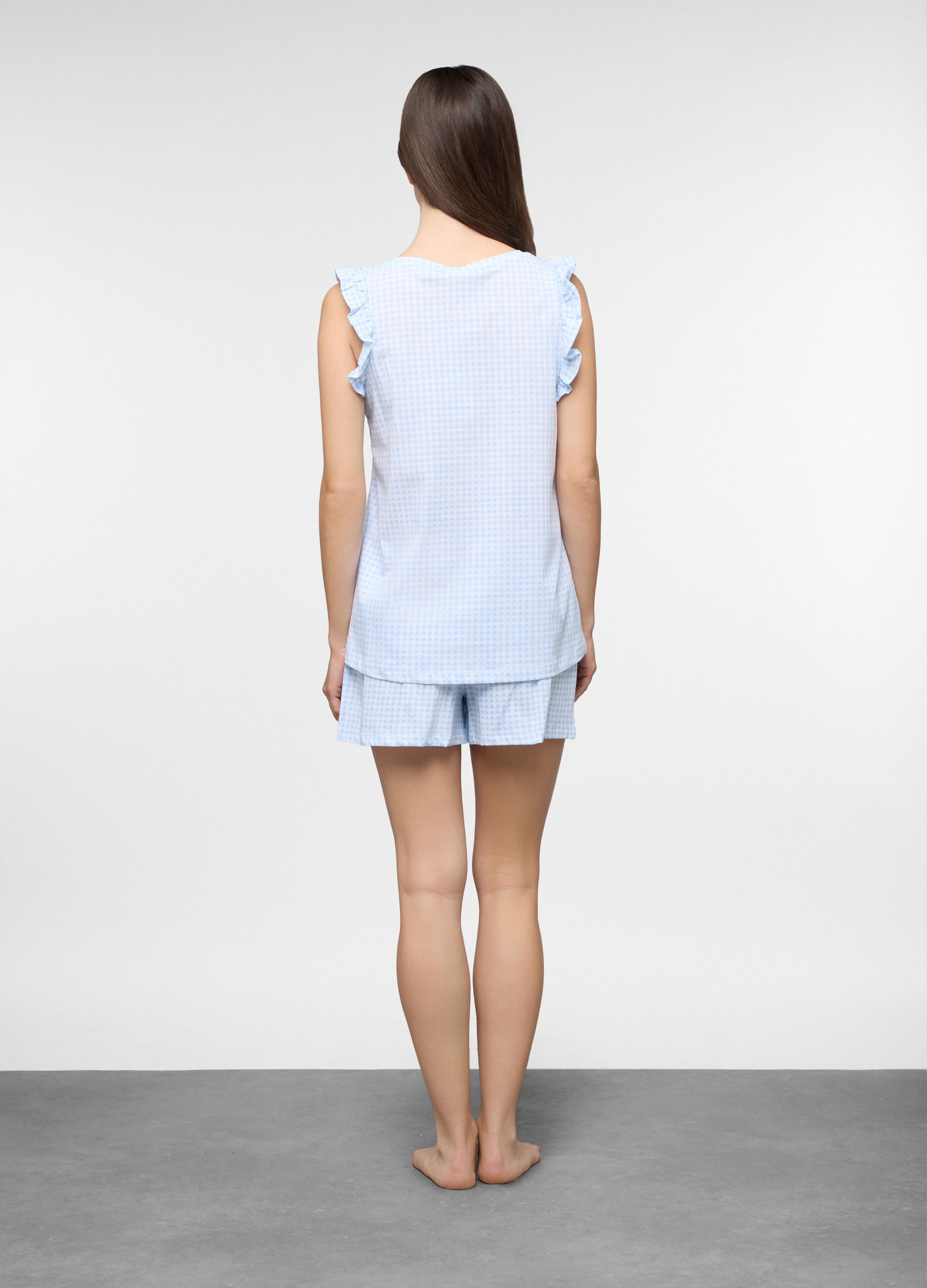 Set pigiama corto in jersey di puro cotone donna_1