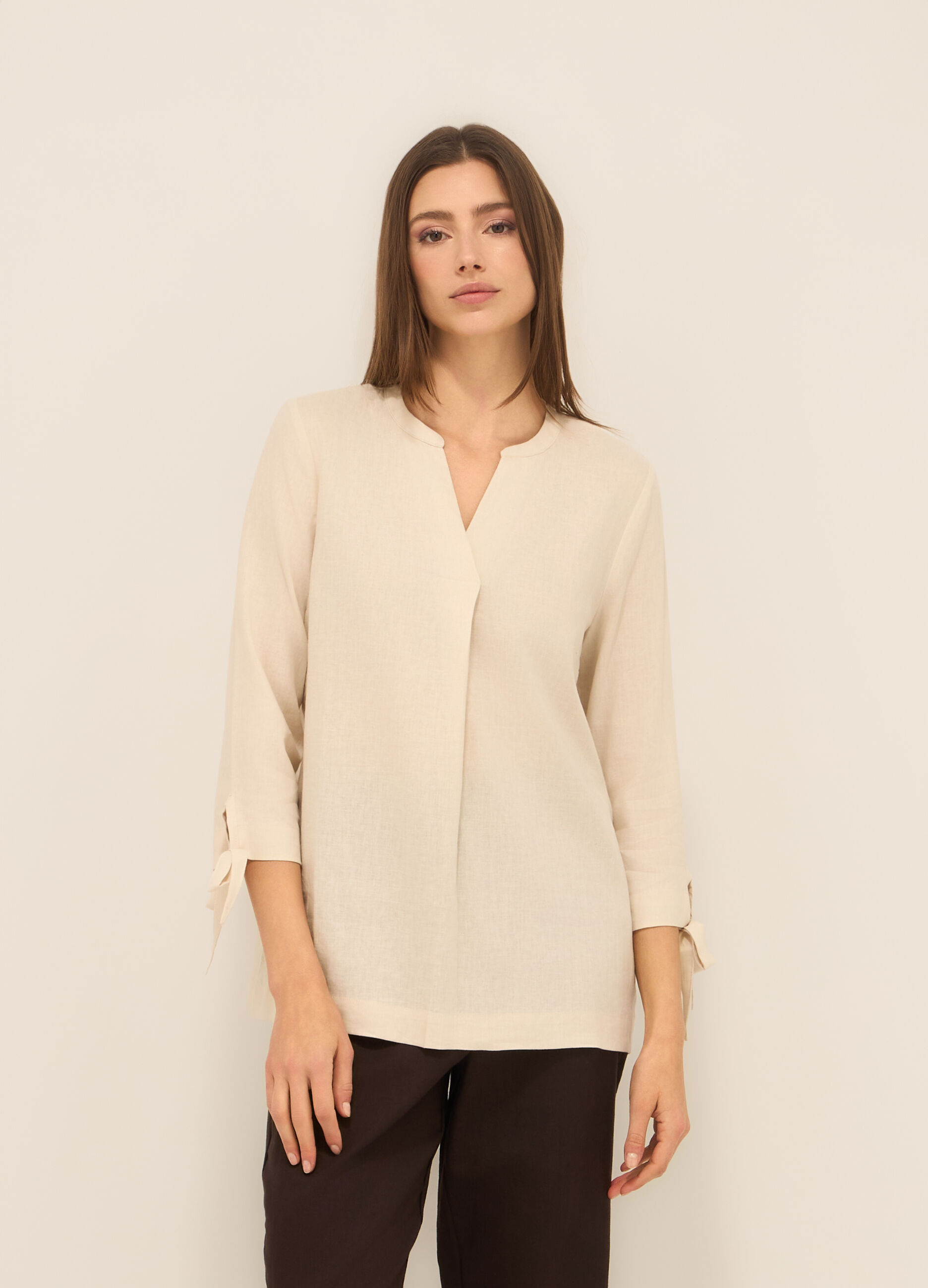 Blusa misto lino donna_0