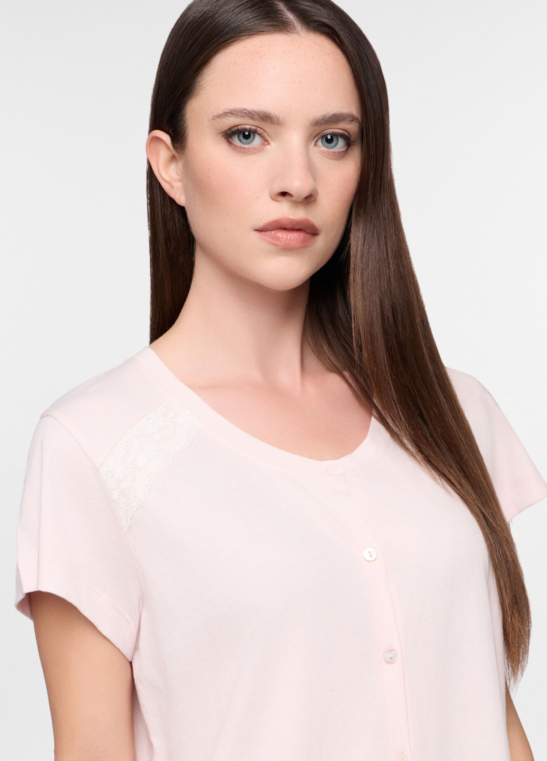 Camicia da notte in jersey di puro cotone donna_2