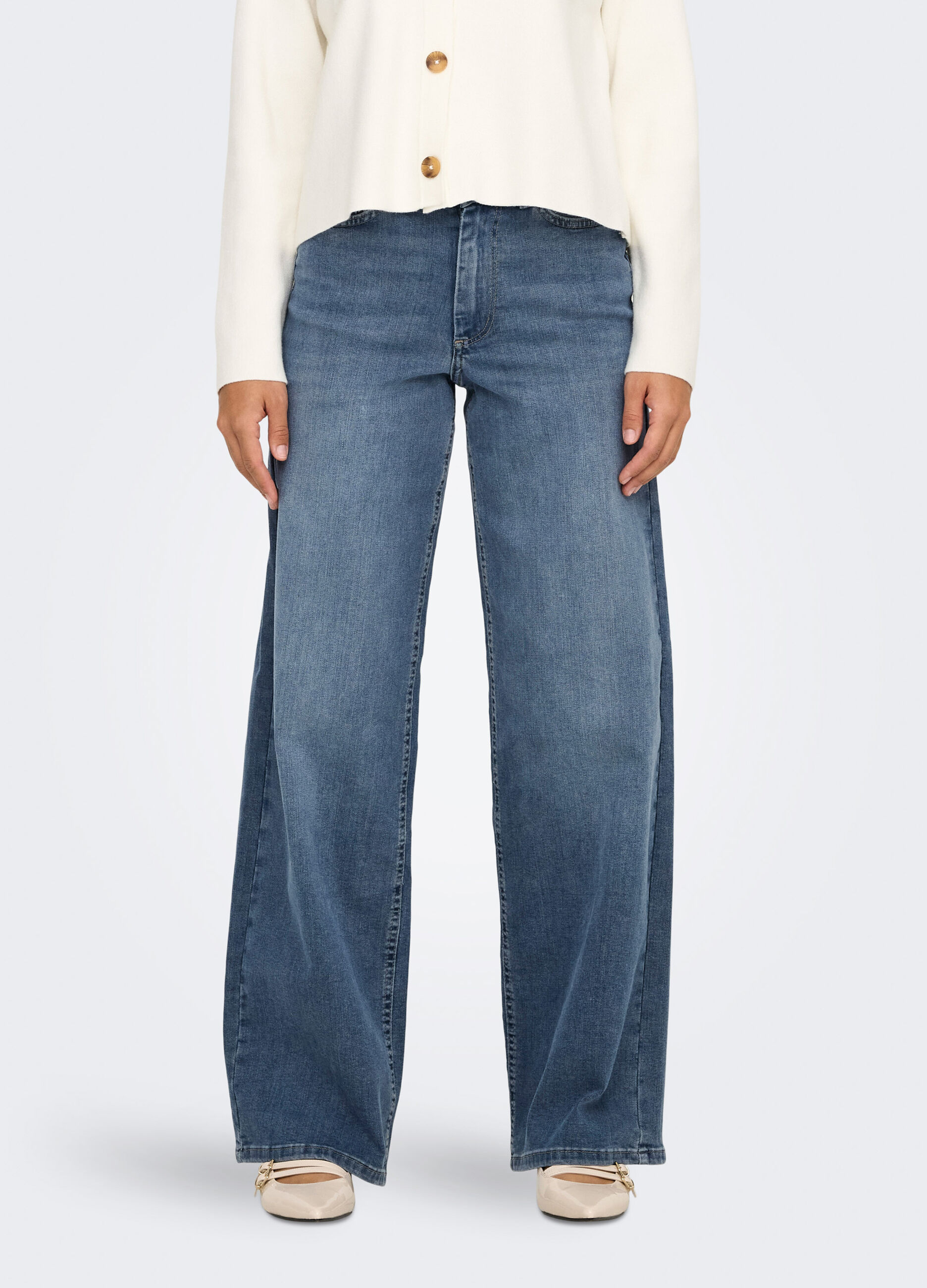 Pantaloni in denim wide leg donna_2