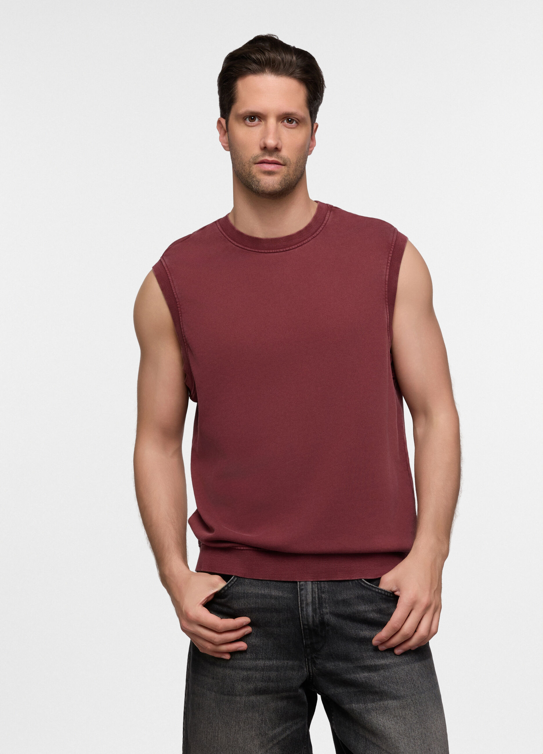 Canotta relaxed fit in misto cotone uomo_0