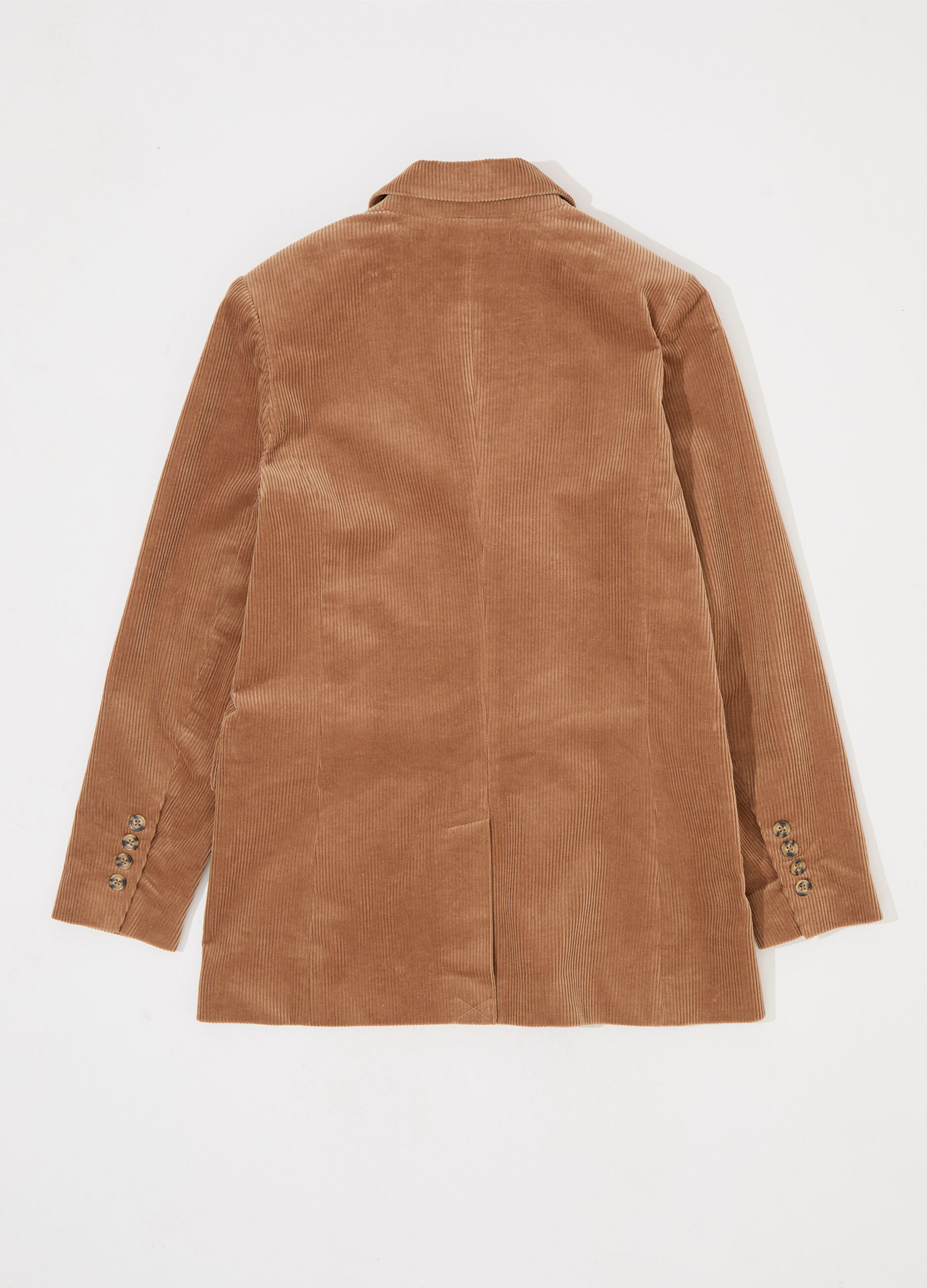 Blazer doppiopetto in velluto corduroy di puro cotone donna_5