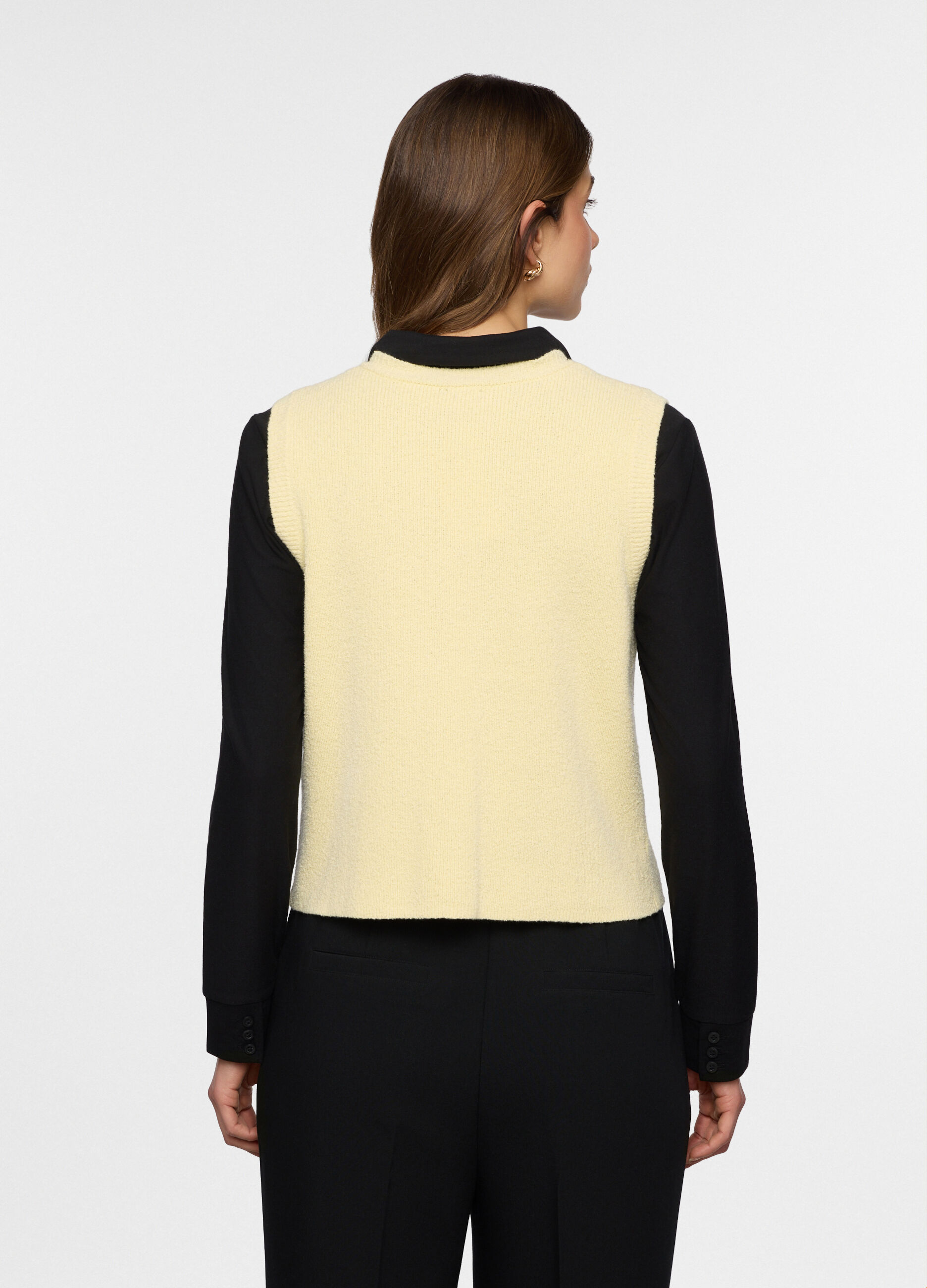 Gilet girocollo in costina donna_1