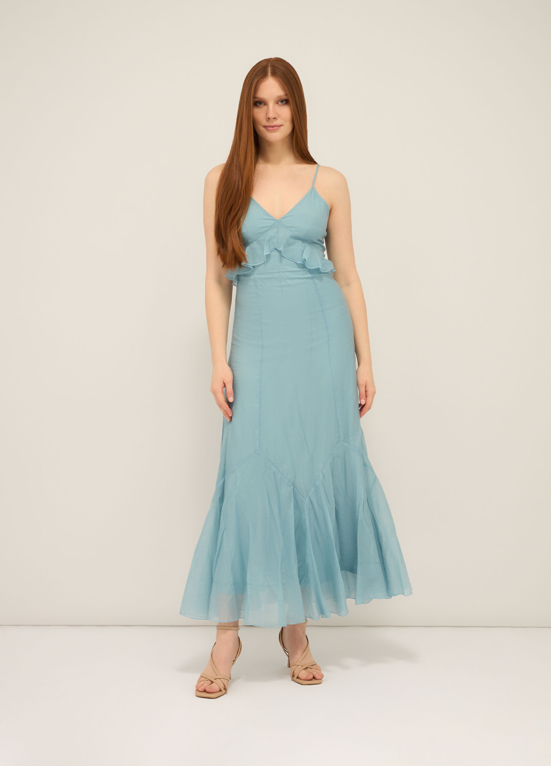 Abito lungo misto lyocell donna_0