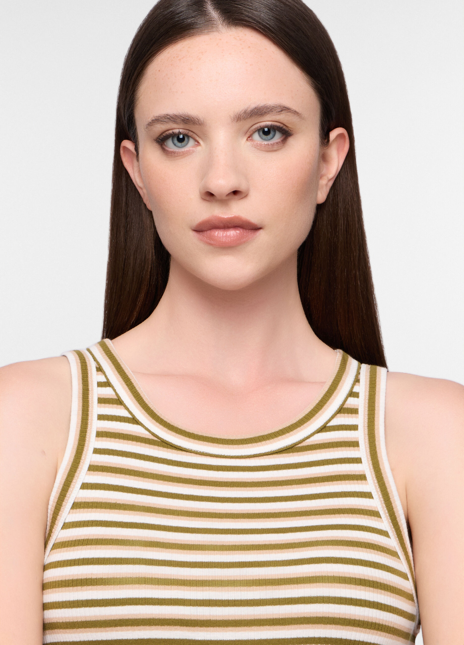 Canotta Fitted in costina di puro cotone donna_2
