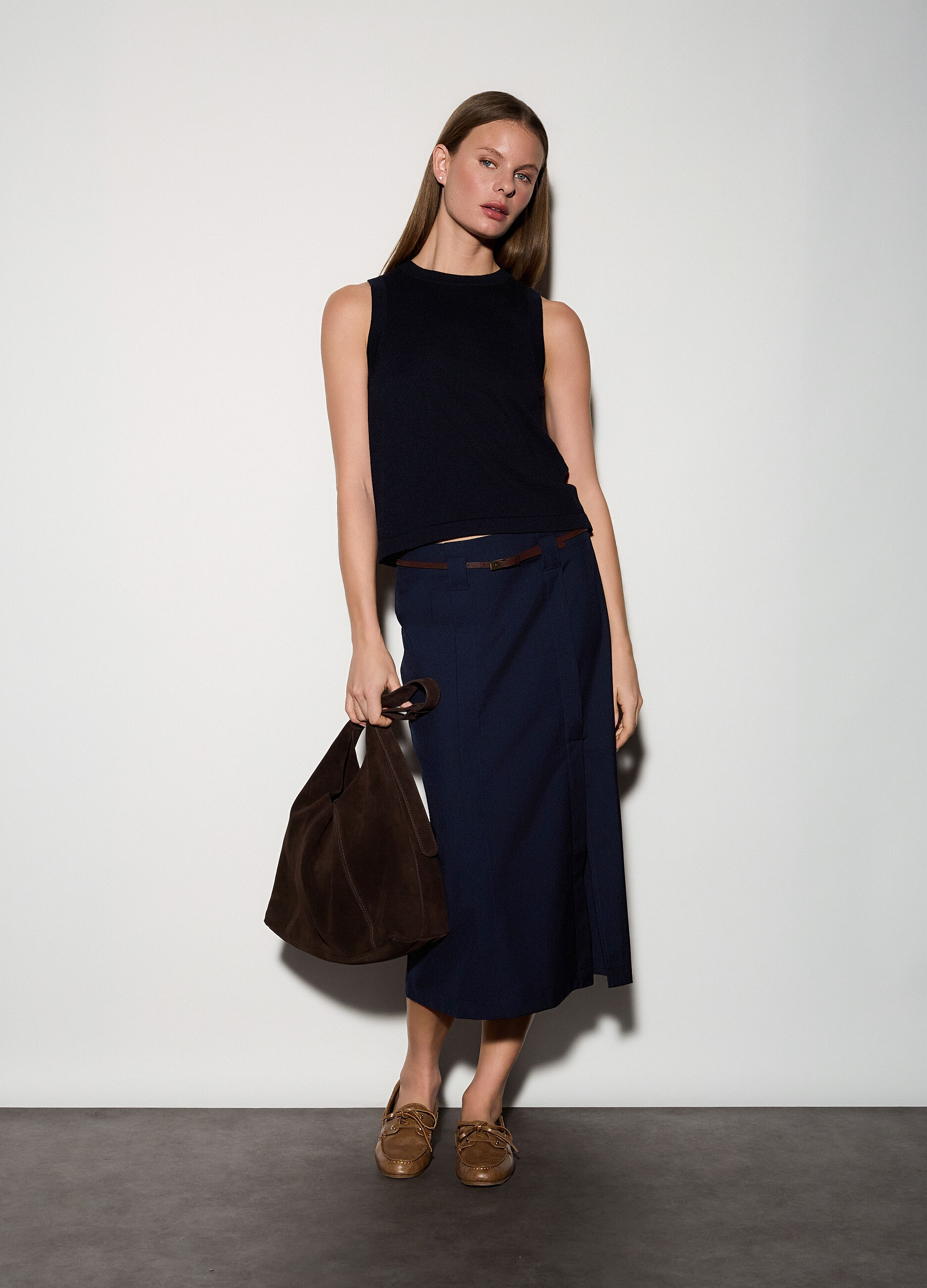 Canotta girocollo rasata donna_0